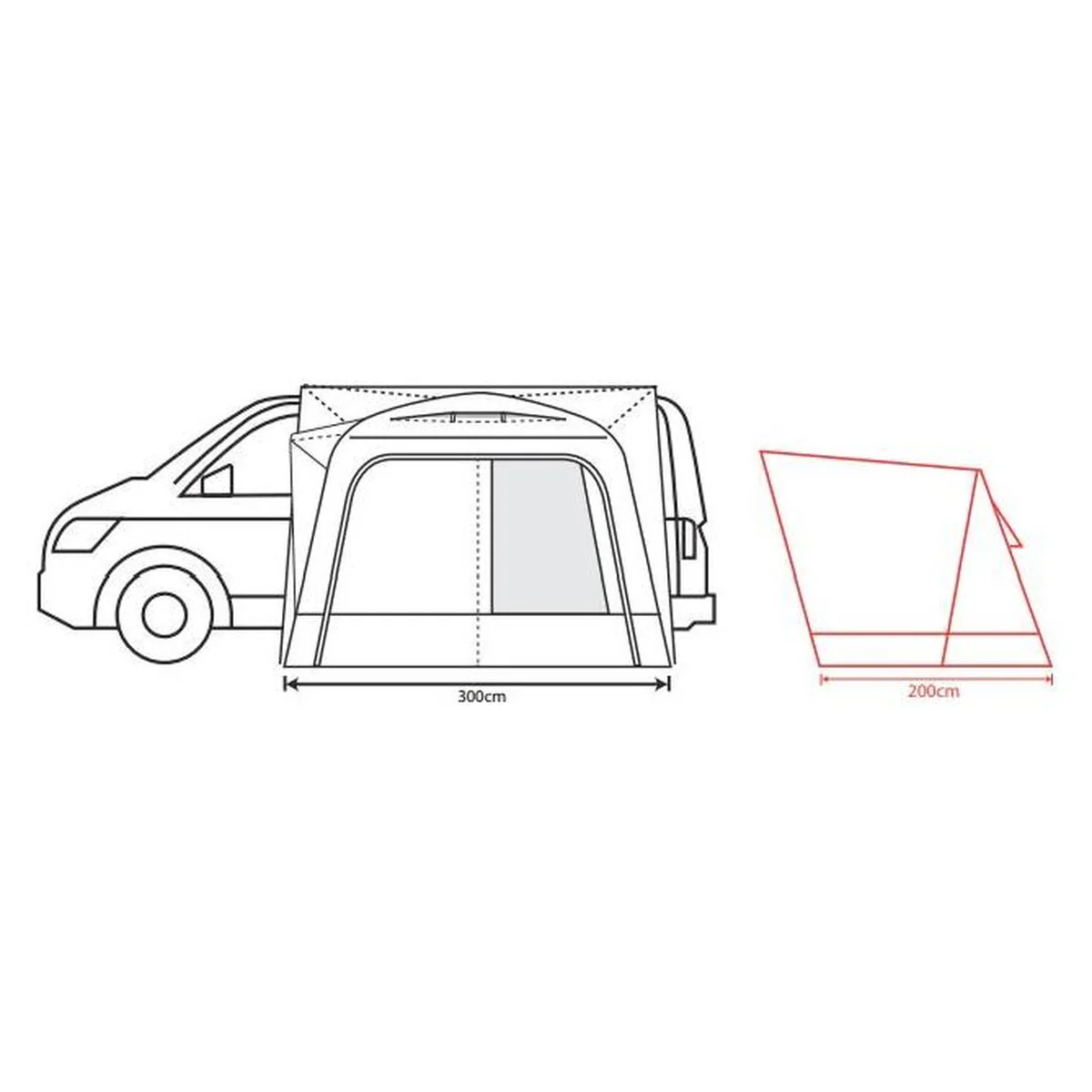 Outdoor Revolution Cayman Inflatable Air High Awning (255-305cm) - Image 7