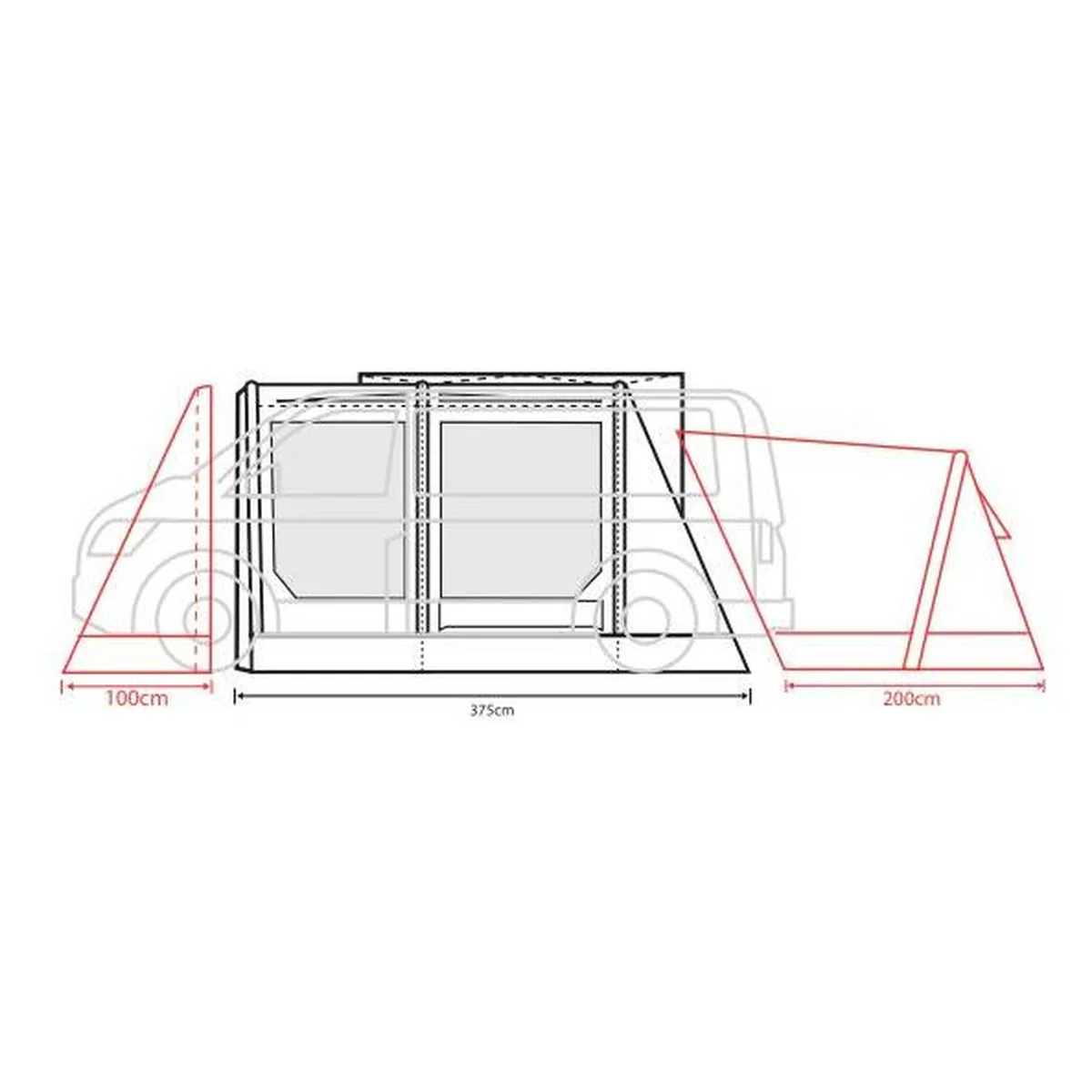 Outdoor Revolution Movelite T3E High Awning (255-305cm) - Image 6
