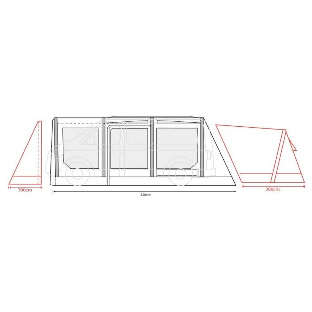 Outdoor Revolution Movelite T4E Driveaway Air Awning Low 255-305cm - Image 8