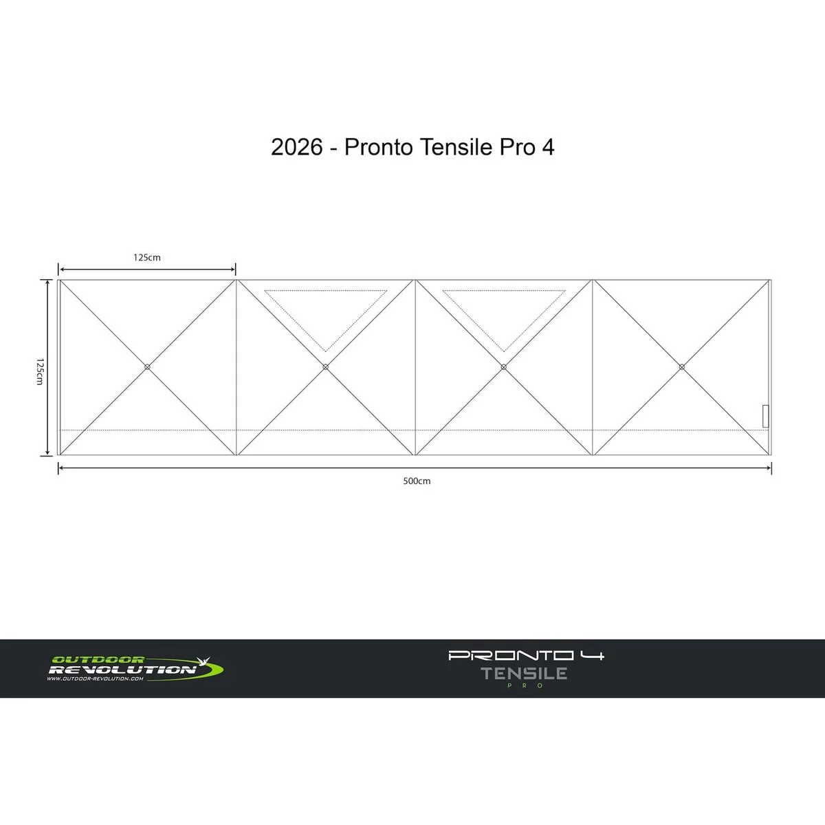 Outdoor Revolution Pronto Tensile Pro 4 - Window Windbreak (500cm x 125cm) - Image 10