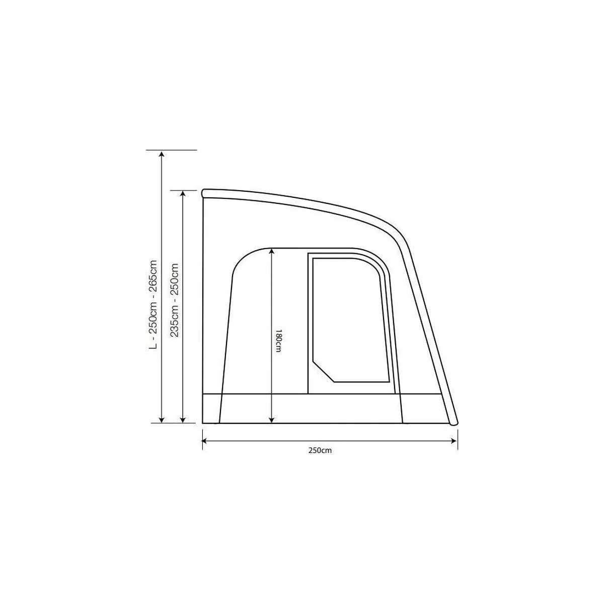 Outdoor Revolution Sportlite Air 320L Caravan Awning  (250-265cm) - Image 7