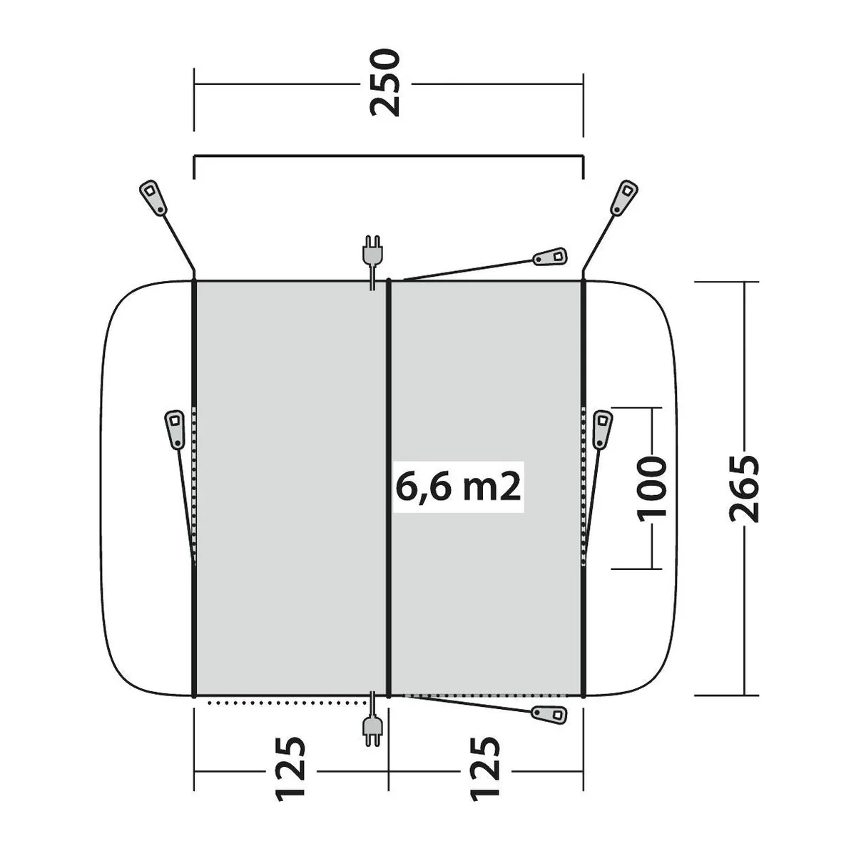 Outwell Armona Driveaway Awning Campervan 175-200cm Low - Image 11