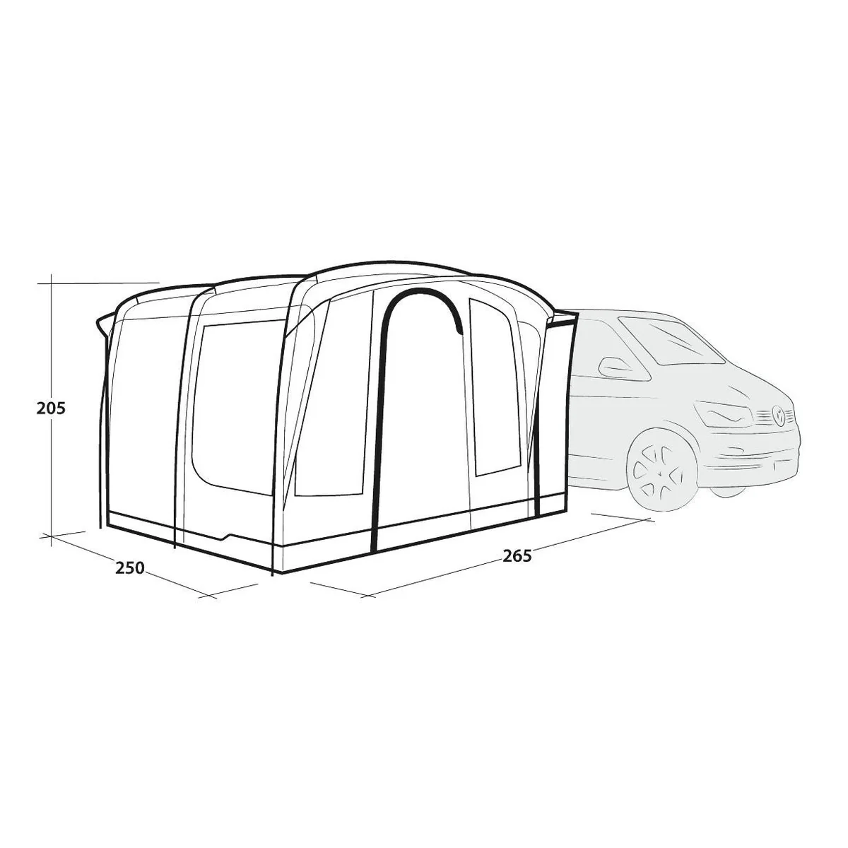Outwell Armona Driveaway Awning Campervan 175-200cm Low - Image 12