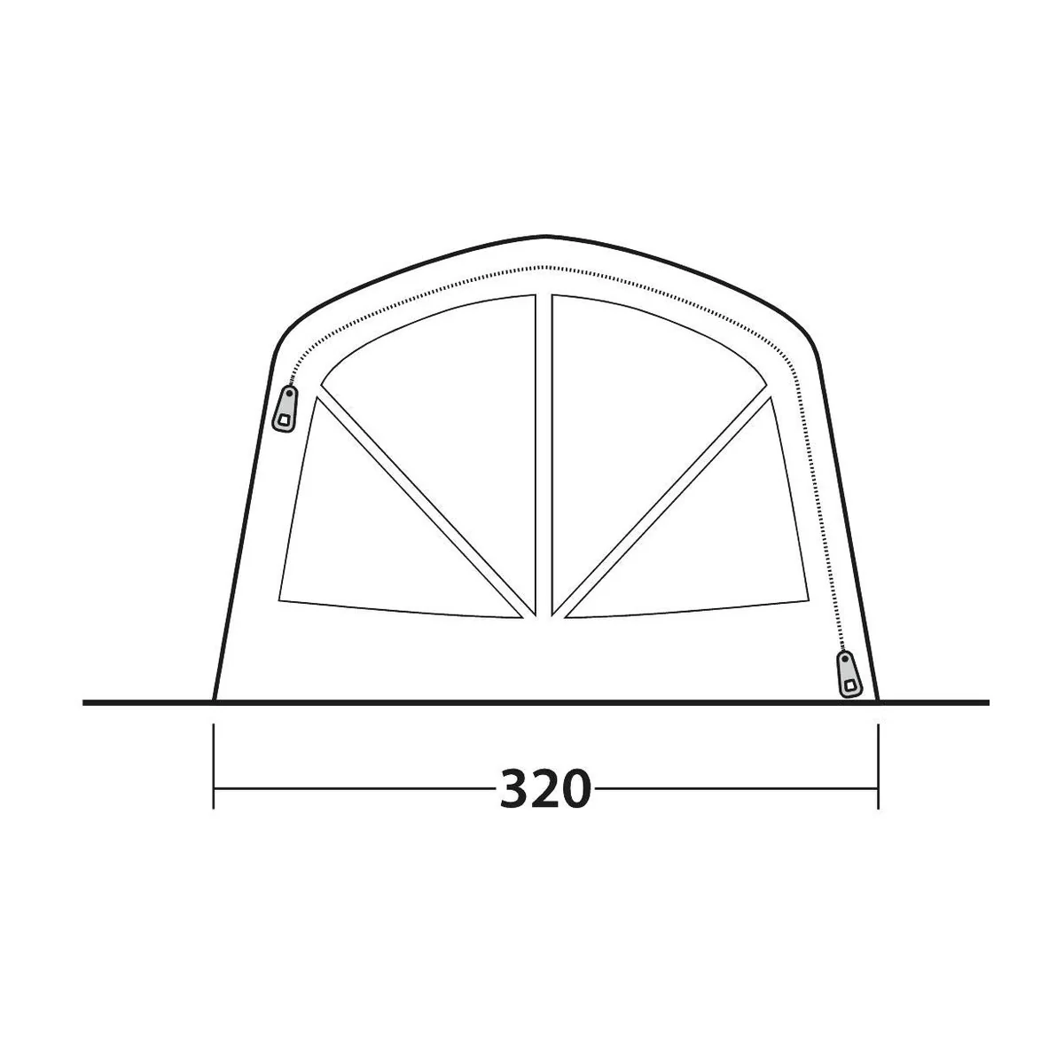 Outwell Boston 5 Air TC 5 Berth Three Room Tunnel Tent - Image 22