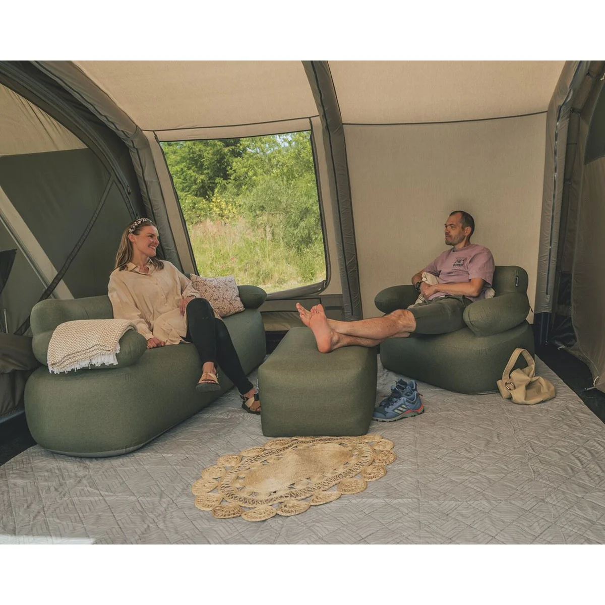 Outwell Charleston 7 Air TC 7 Berth Five Room Tunnel Tent - Image 6