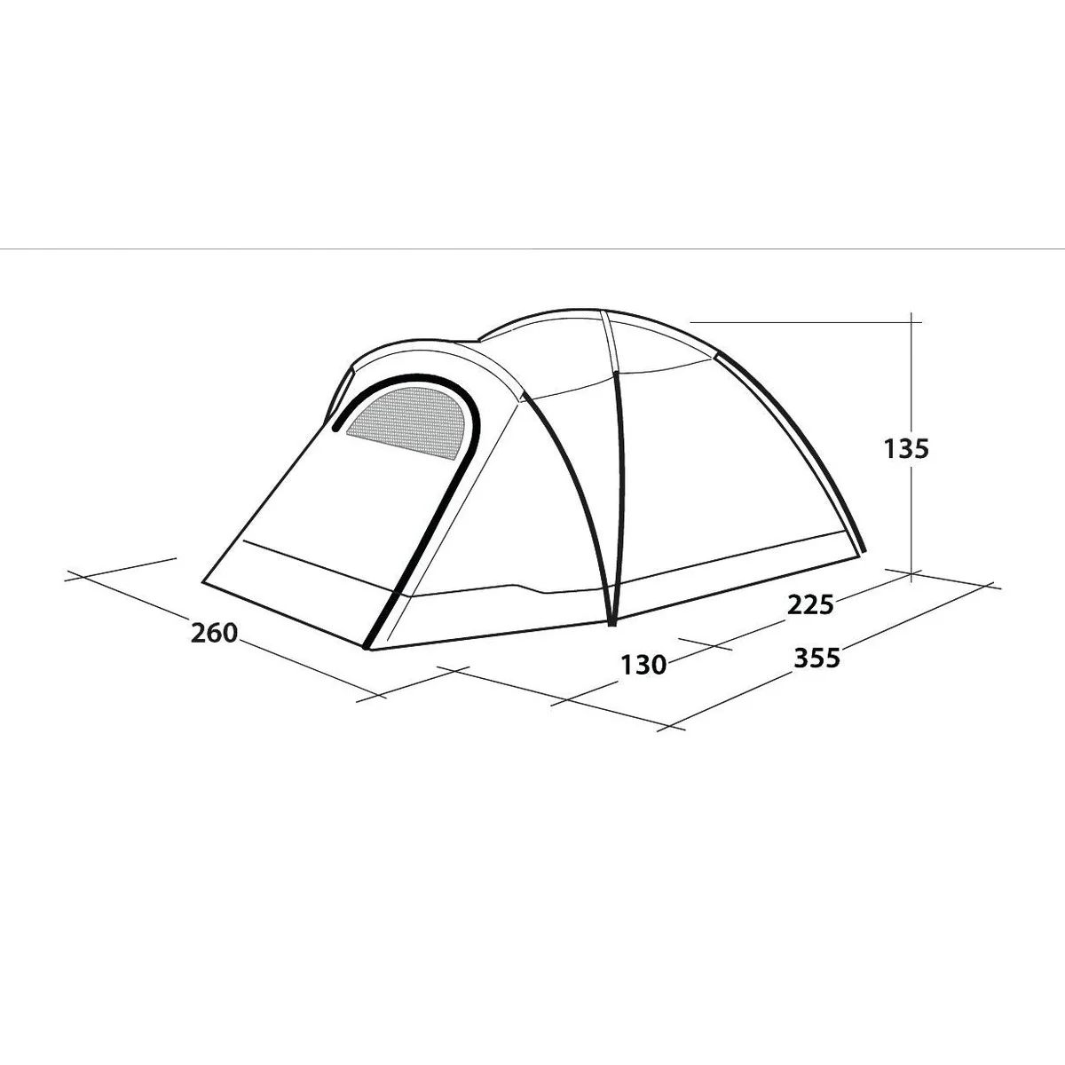 Outwell Cloud 4 Person Two Room Dome Tent 4 Berth inc Sealed Grounsheet - Image 12