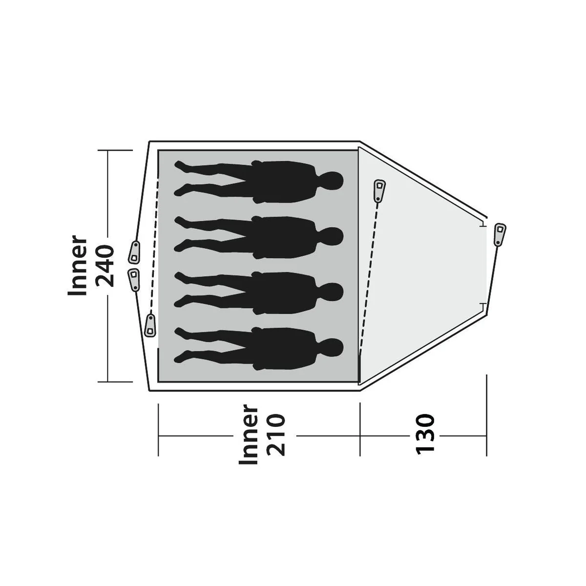 Outwell Cloud 4 Person Two Room Dome Tent 4 Berth inc Sealed Grounsheet - Image 14