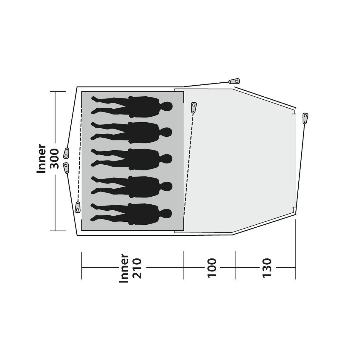 Outwell Cloud 5 Plus Pole Tent Green 5 Person - Image 11