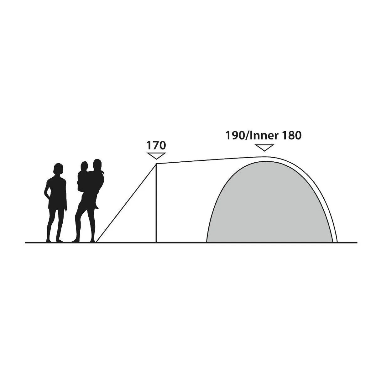 Outwell Cloud 5 Plus Pole Tent Green 5 Person - Image 12