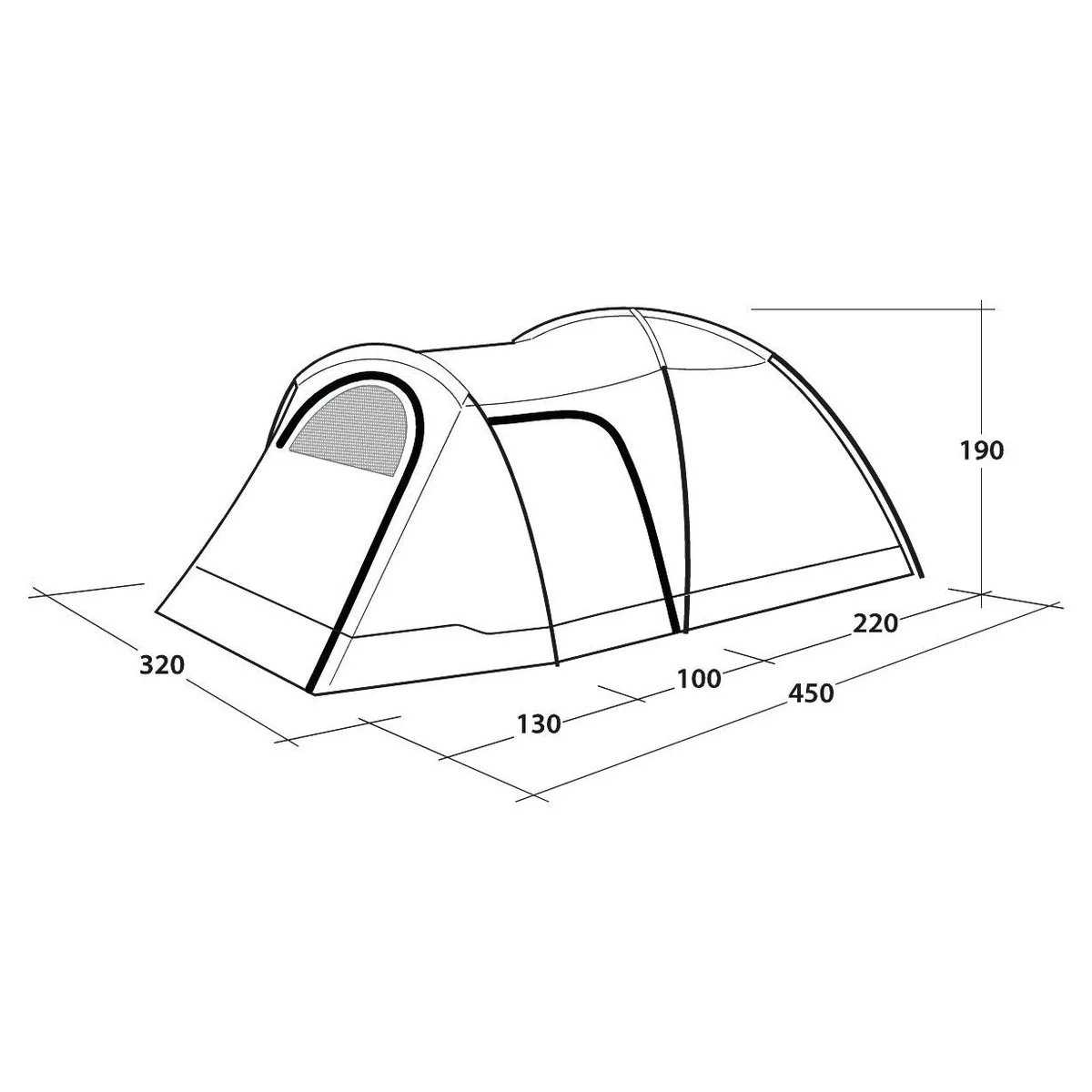 Outwell Cloud 5 Plus Pole Tent Green 5 Person - Image 13