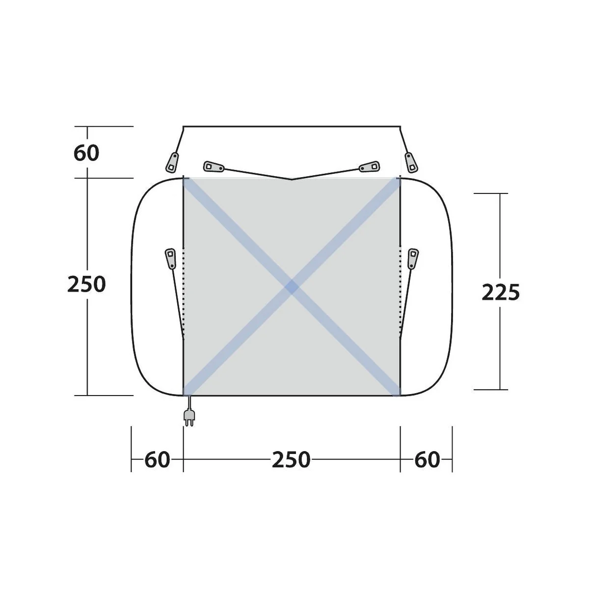 Outwell Daytona Driveaway Air Awning Grey - Image 3