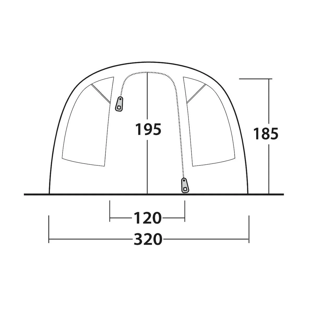 Outwell Denver 5 5 Berth Three Room Tunnel Tent - Image 20