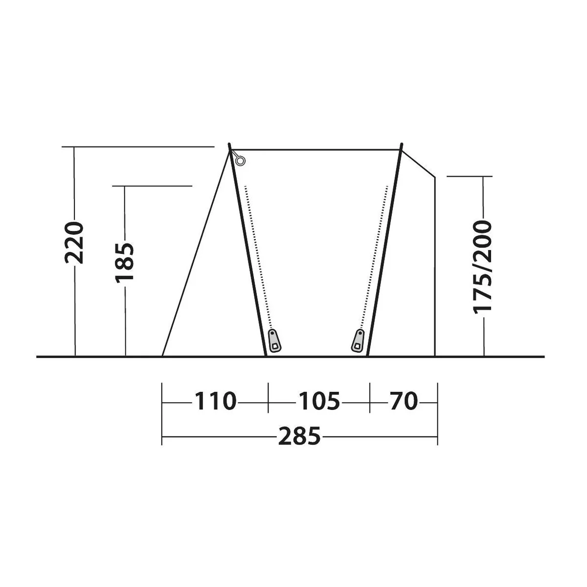 Outwell Desert Van Driveaway Awning Campervan 175-205cm Low - Image 14