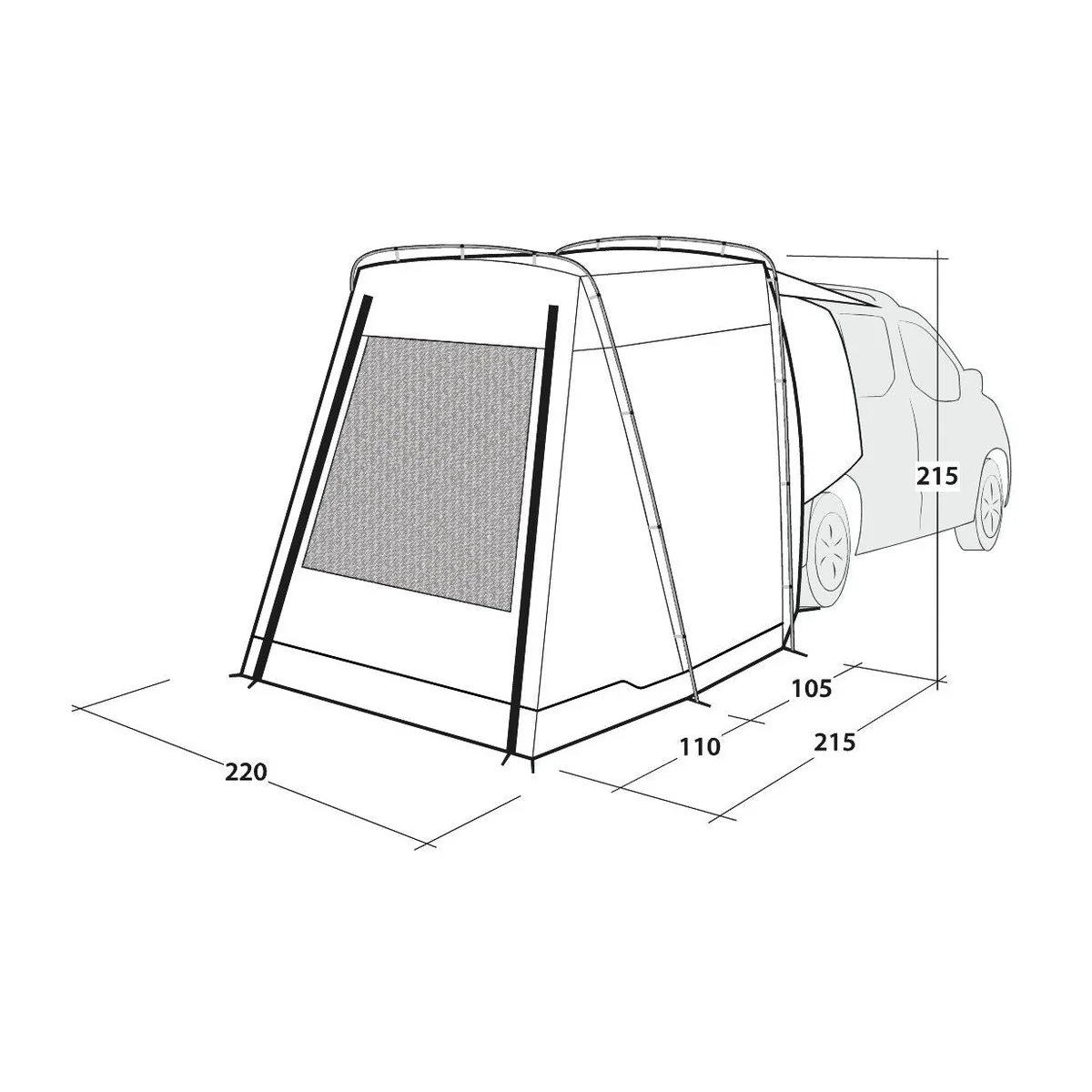 Outwell Dune SUV Driveaway SUV Car Tailgate Awning 155-185cm - Image 12