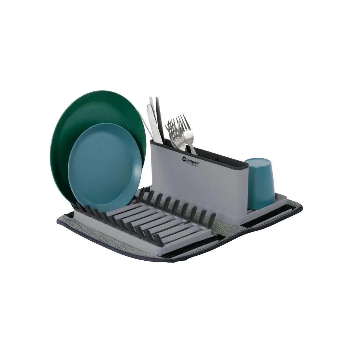 Outwell Dunton Foldable Dish Rack w/Sponge Drain Camping - Image 3
