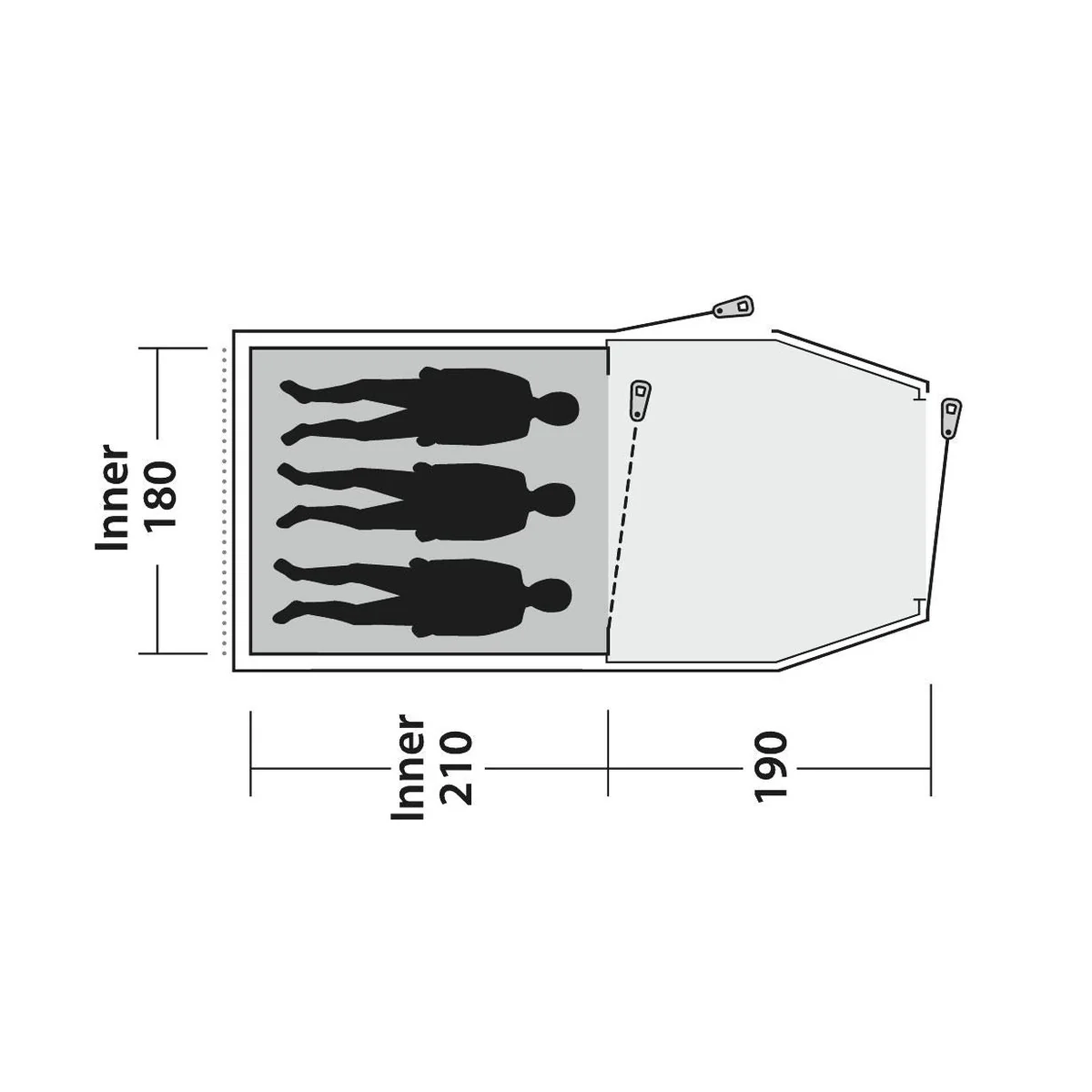 Outwell Earth 3 Plus Tunnel 3 Berth Tent - Image 10