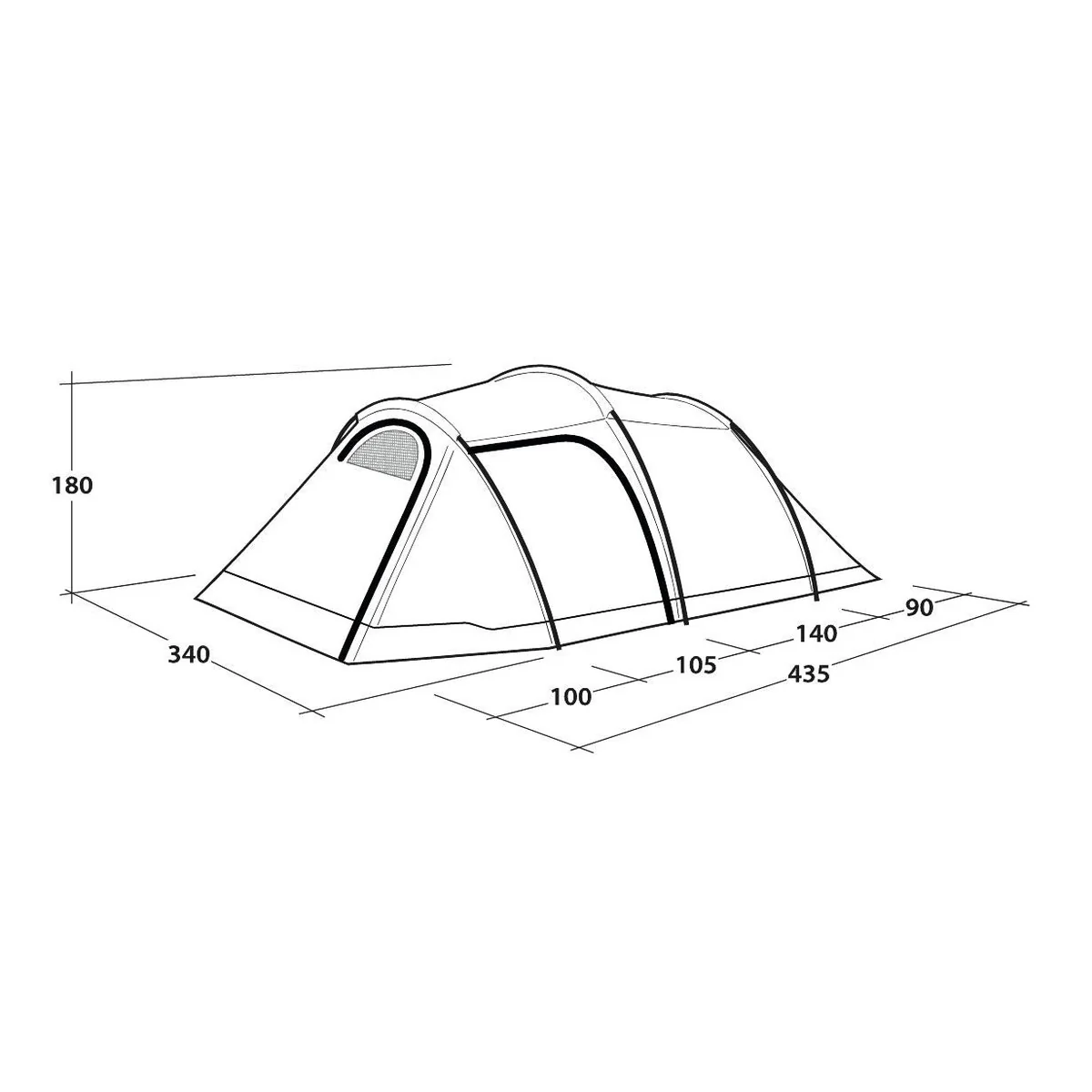 Outwell Earth 5 Plus Pole Tent Green 5 Person - Image 11