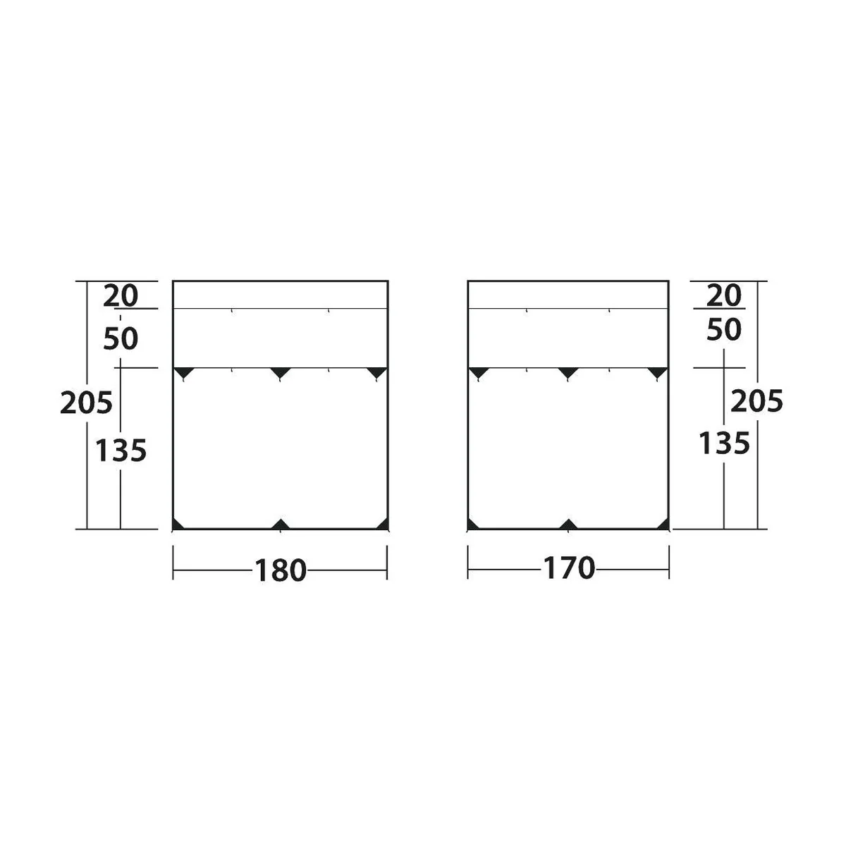 Outwell Fallcrest Side Panel Set Campervan Cassette Awning Sides - Image 9