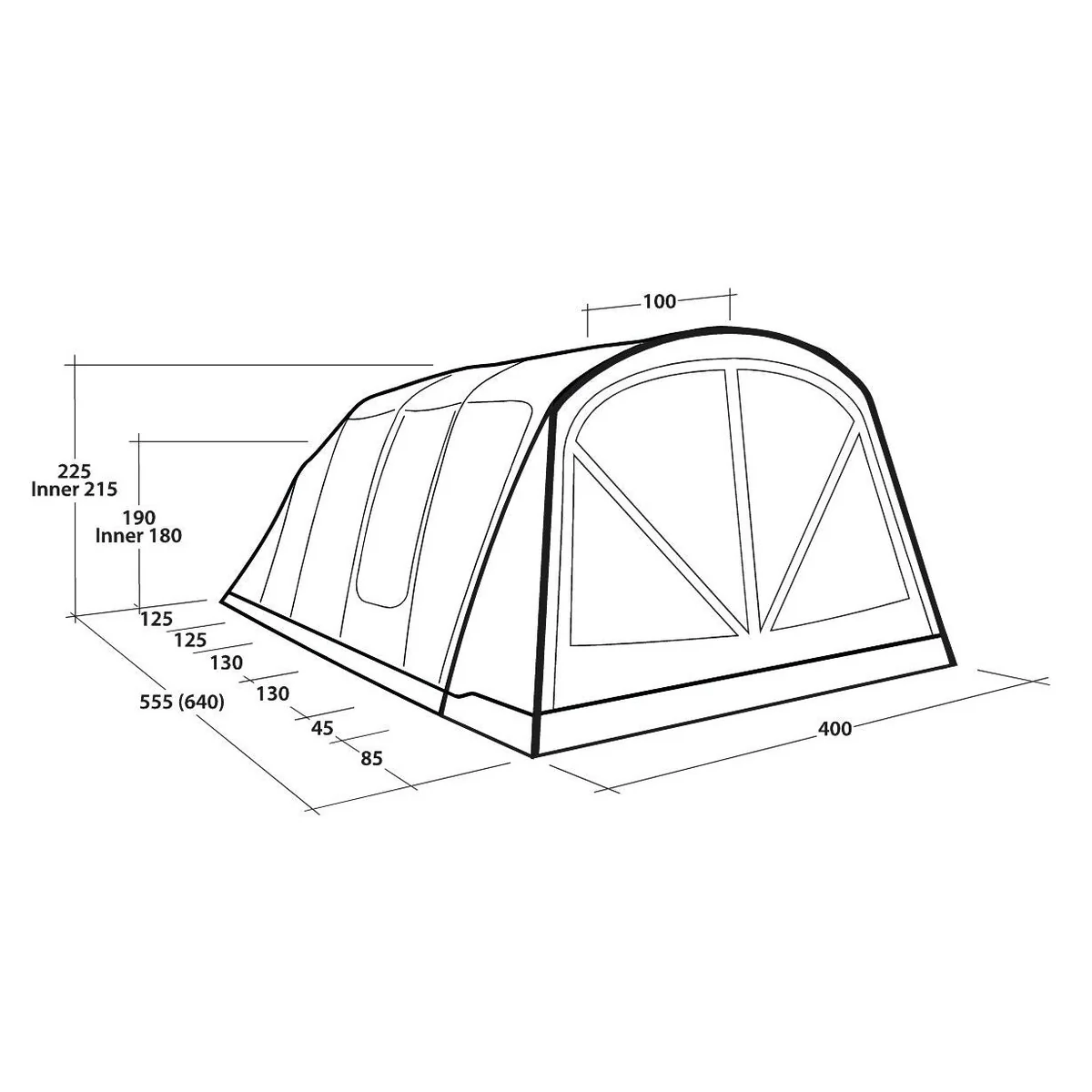 Outwell Florida 6 Air 6 Berth Five Room Tunnel Tent - Image 22