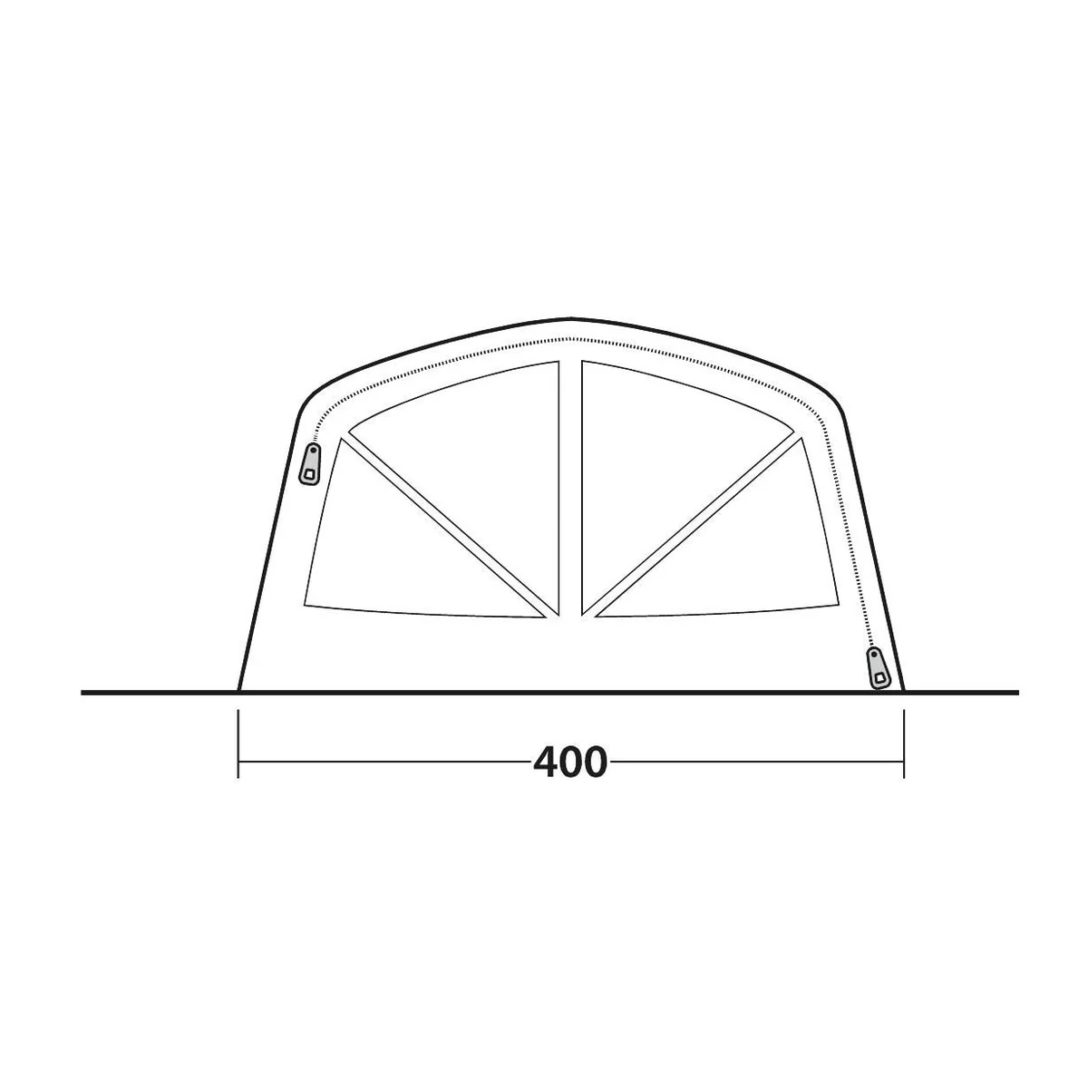 Outwell Iowa 6 Air 6 Berth Four Room Tunnel Tent - Image 20