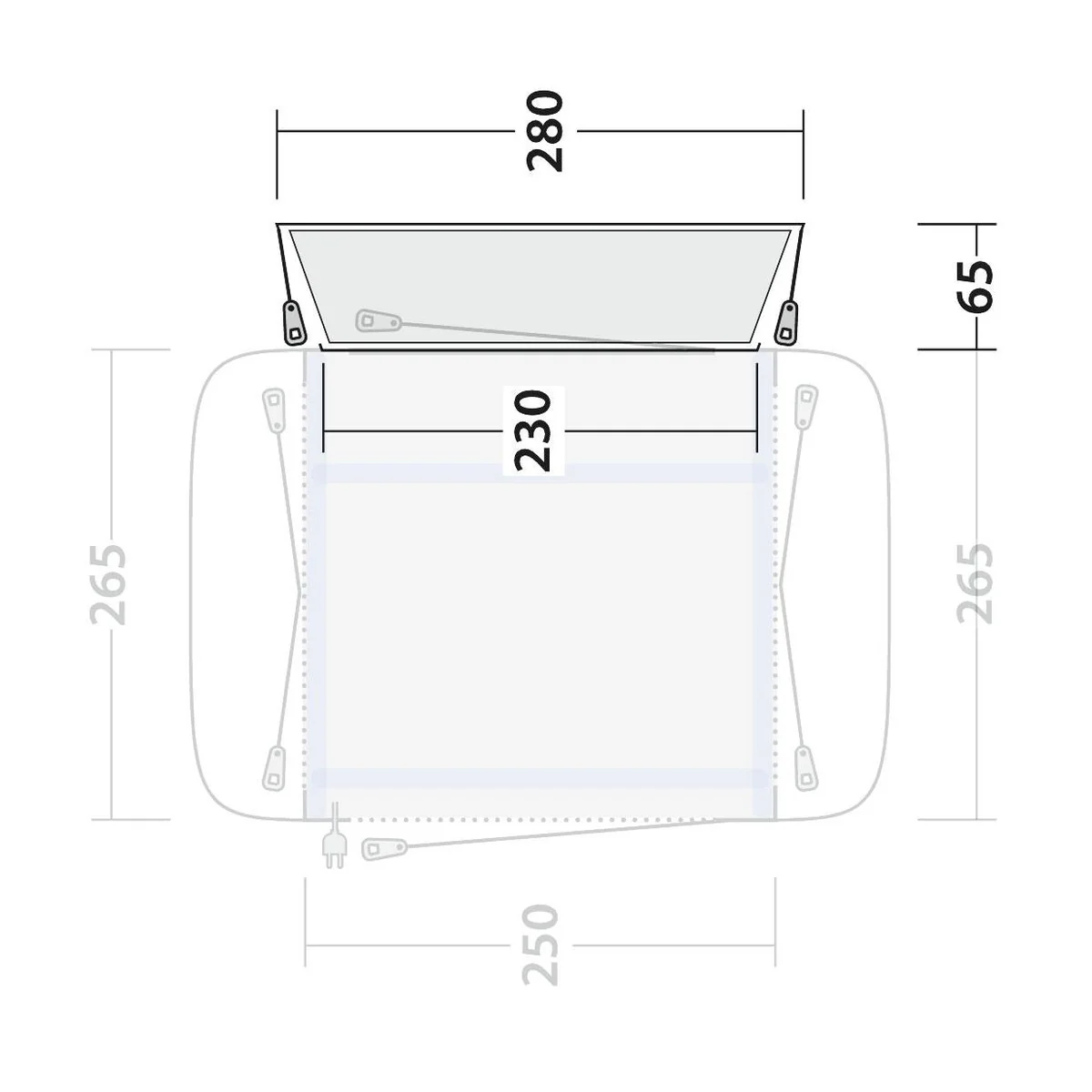 Outwell Mid/Tall Connection Cross PowerAir Access zone 240-270cm - Image 2
