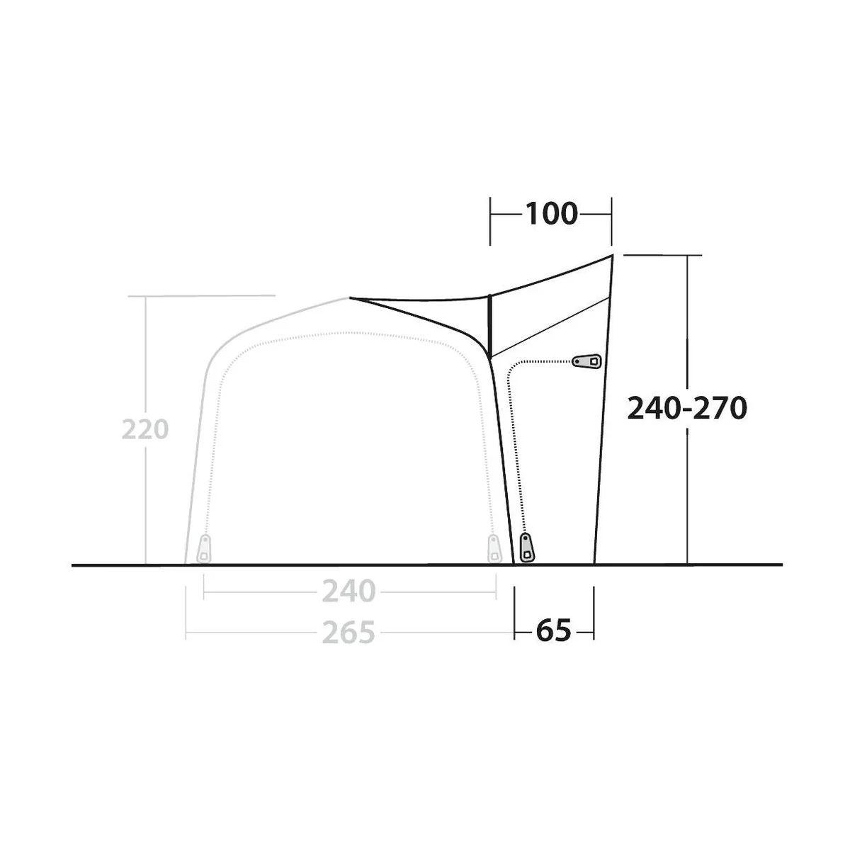 Outwell Mid/Tall Connection Cross PowerAir Access zone 240-270cm - Image 3
