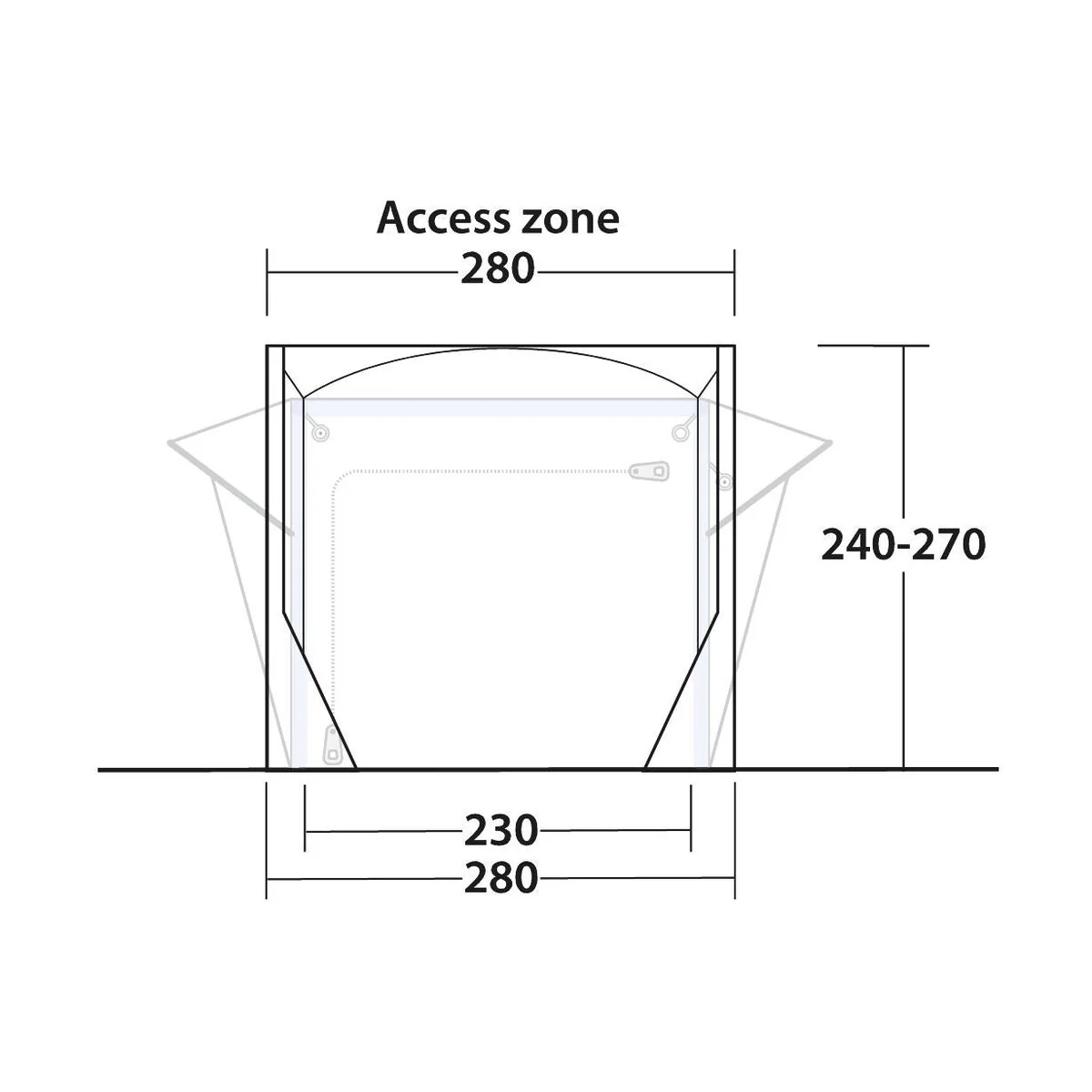 Outwell Mid/Tall Connection Cross PowerAir Access zone 240-270cm - Image 4