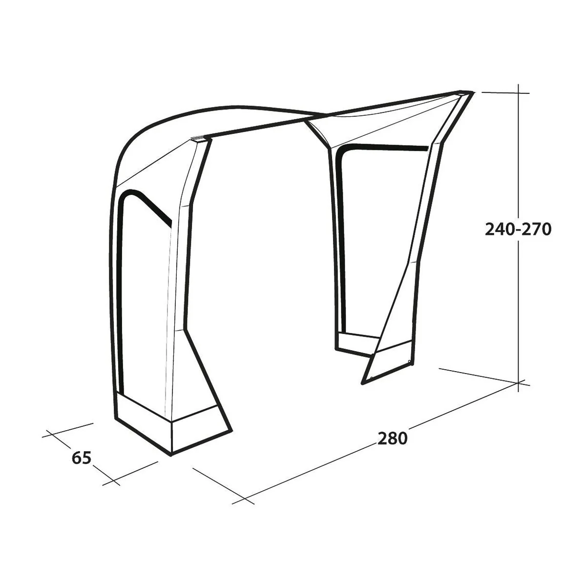 Outwell Mid/Tall Connection Cross PowerAir Access zone 240-270cm - Image 5
