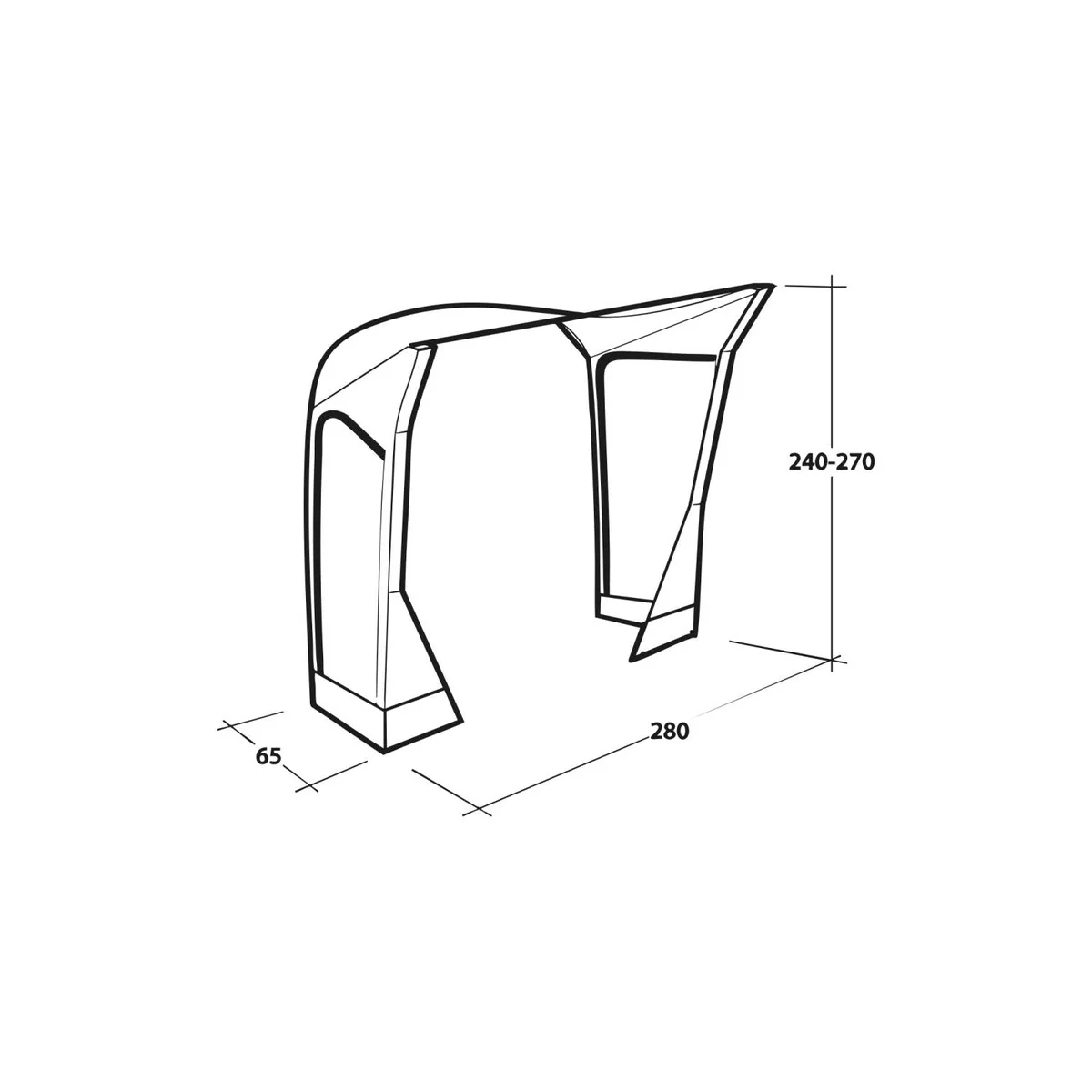 Outwell Mid/Tall Connection Cross PowerAir Access zone 240-270cm - Image 6