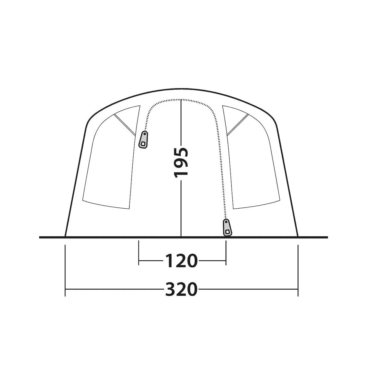 Outwell Monterey 5 Air 5 Berth Three Room Tunnel Tent - Image 9