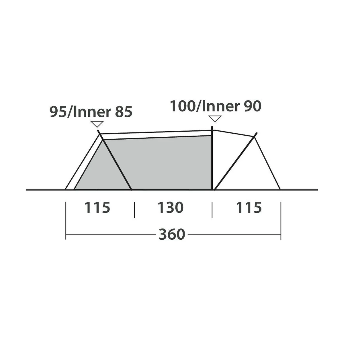 Outwell Nexion 2 Ocean Pop-up Tent 2 Berth Fast Pitch Dark Inner - Image 14