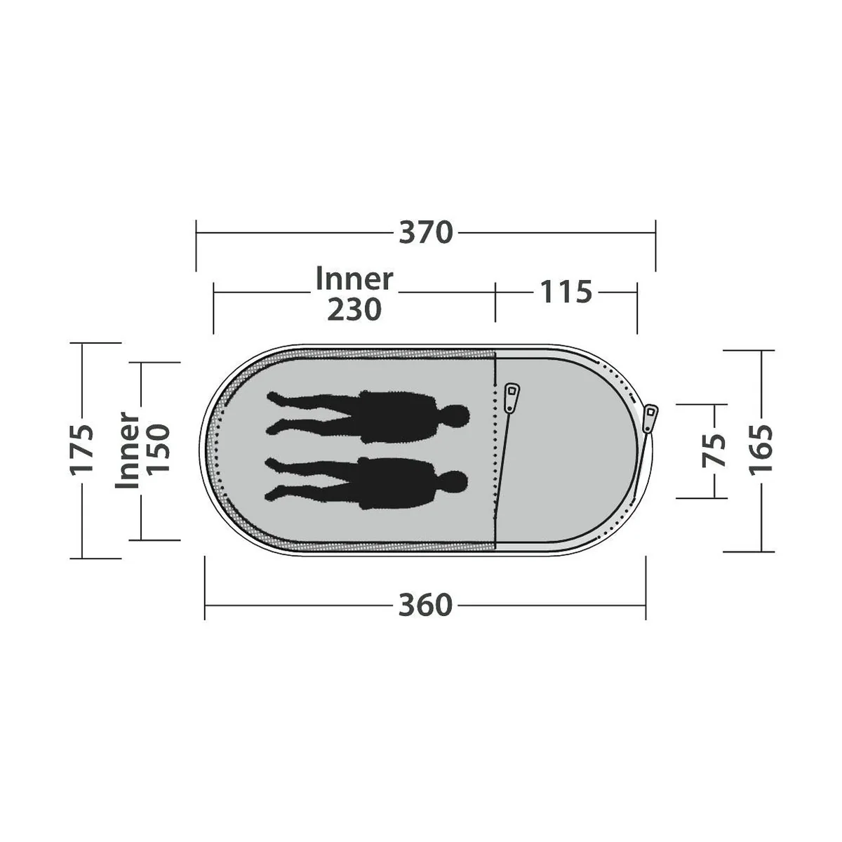 Outwell Nexion 2 Ocean Pop-up Tent 2 Berth Fast Pitch Dark Inner - Image 15