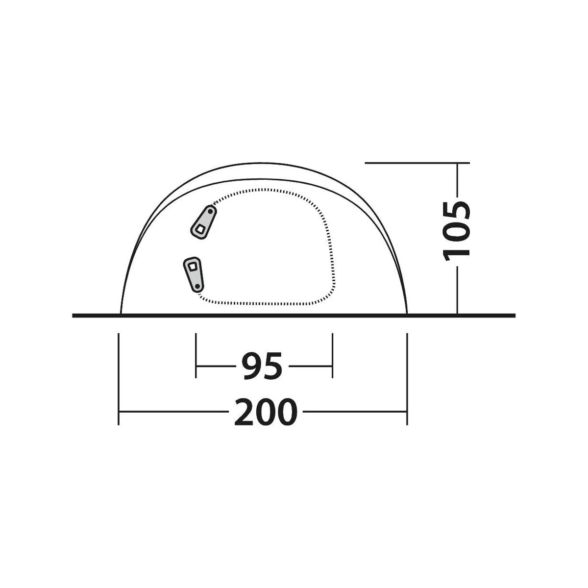 Outwell Nexion 3 Ocean Pop-up Tent 3 Berth Fast Pitch Dark Inner - Image 12