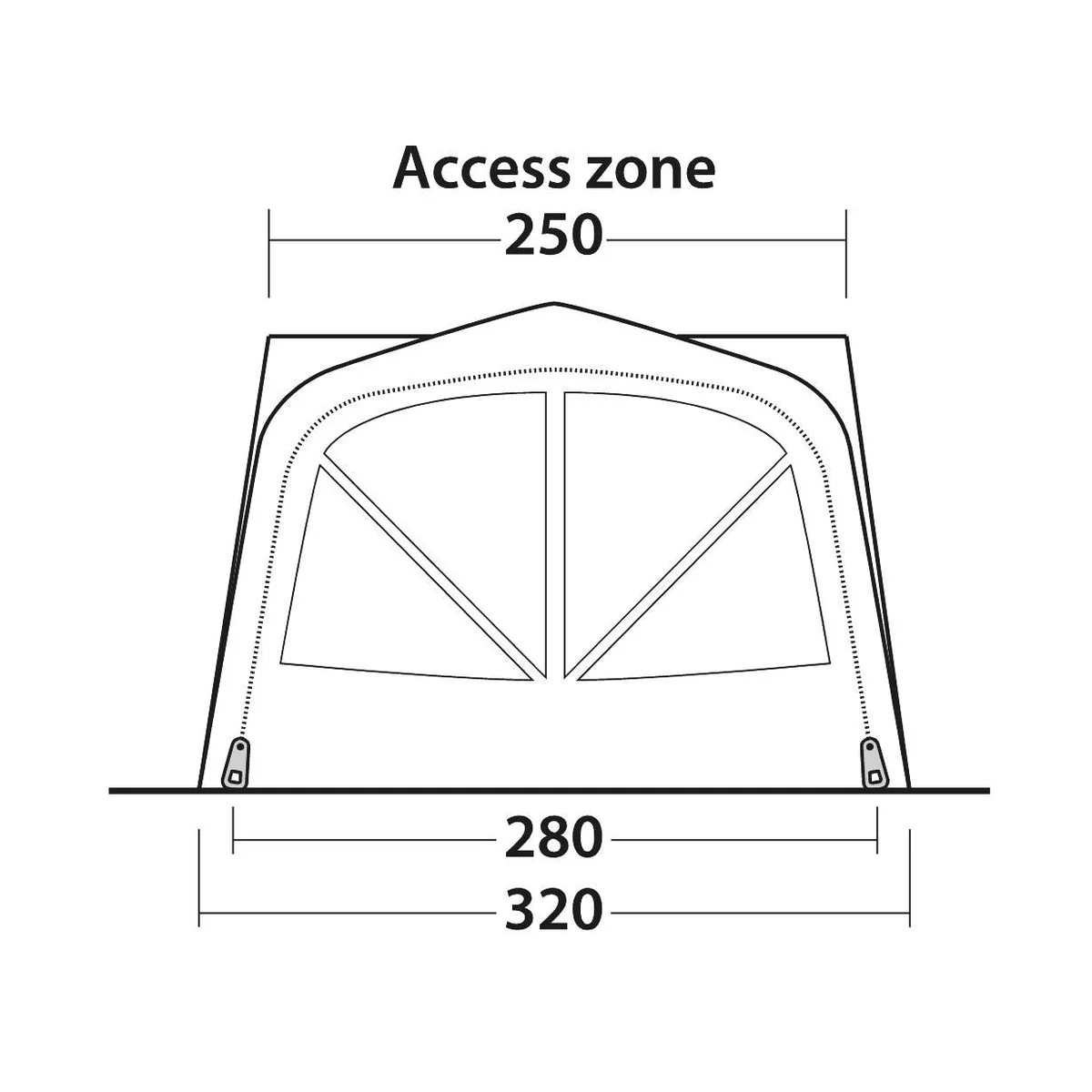 Outwell Park PowerAir Driveaway Awning Campervan 175-200cm Low - Image 18