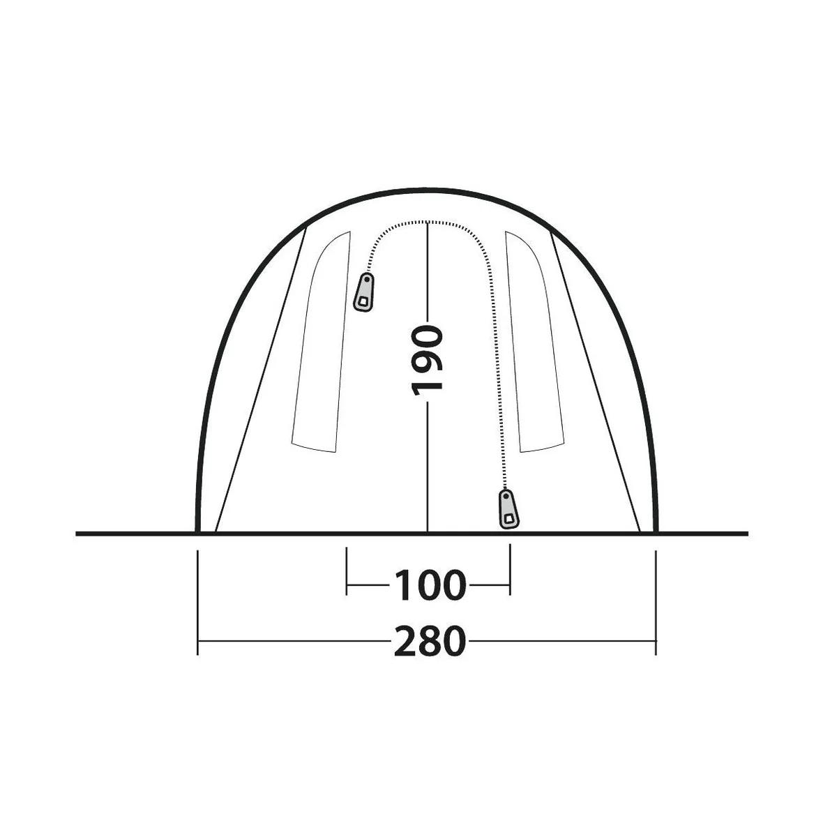 Outwell Rockwell 4 Pole Tent Blue 4 Person - Image 8