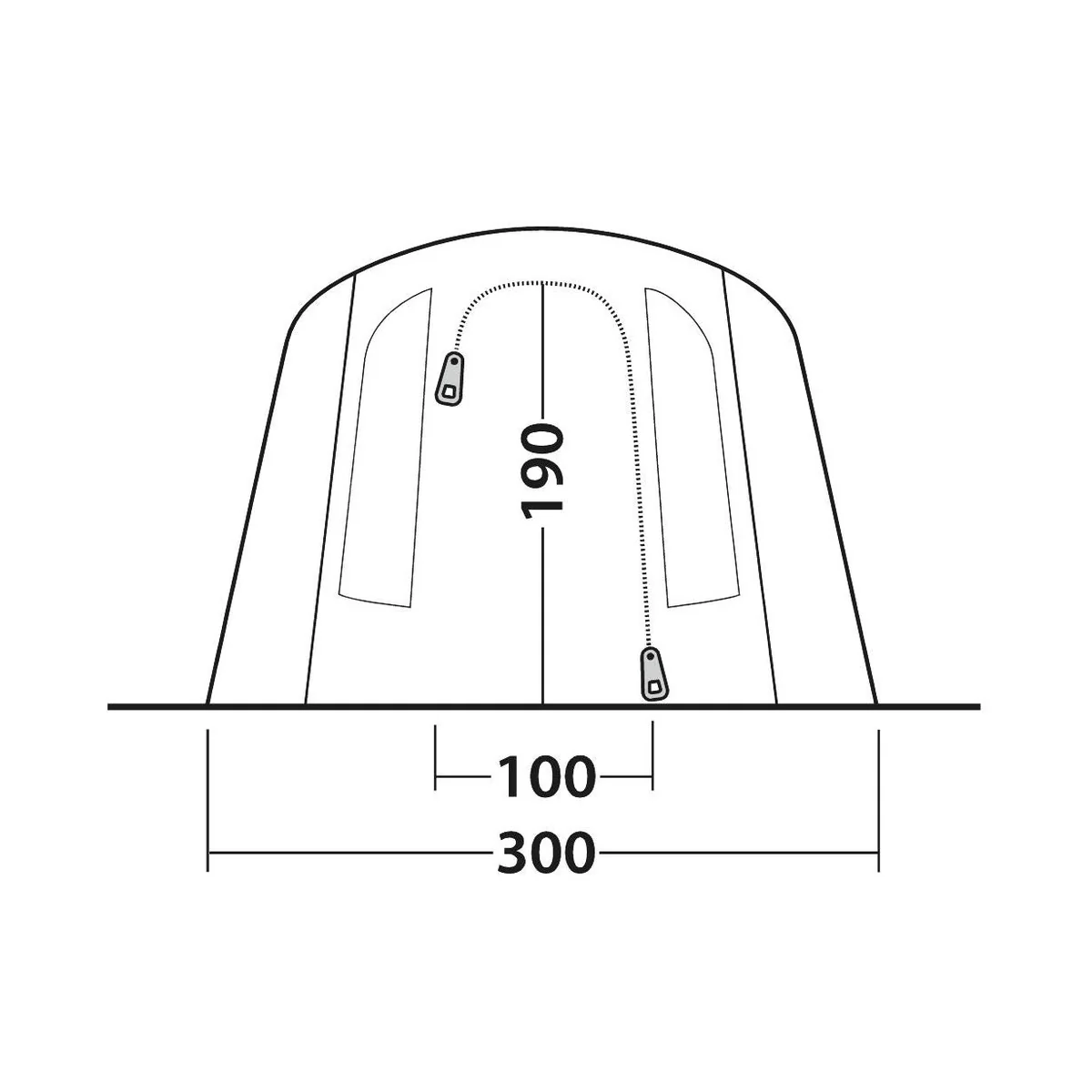 Outwell Sacramento 4 Air 4 Berth Four Room Tunnel Tent - Image 12