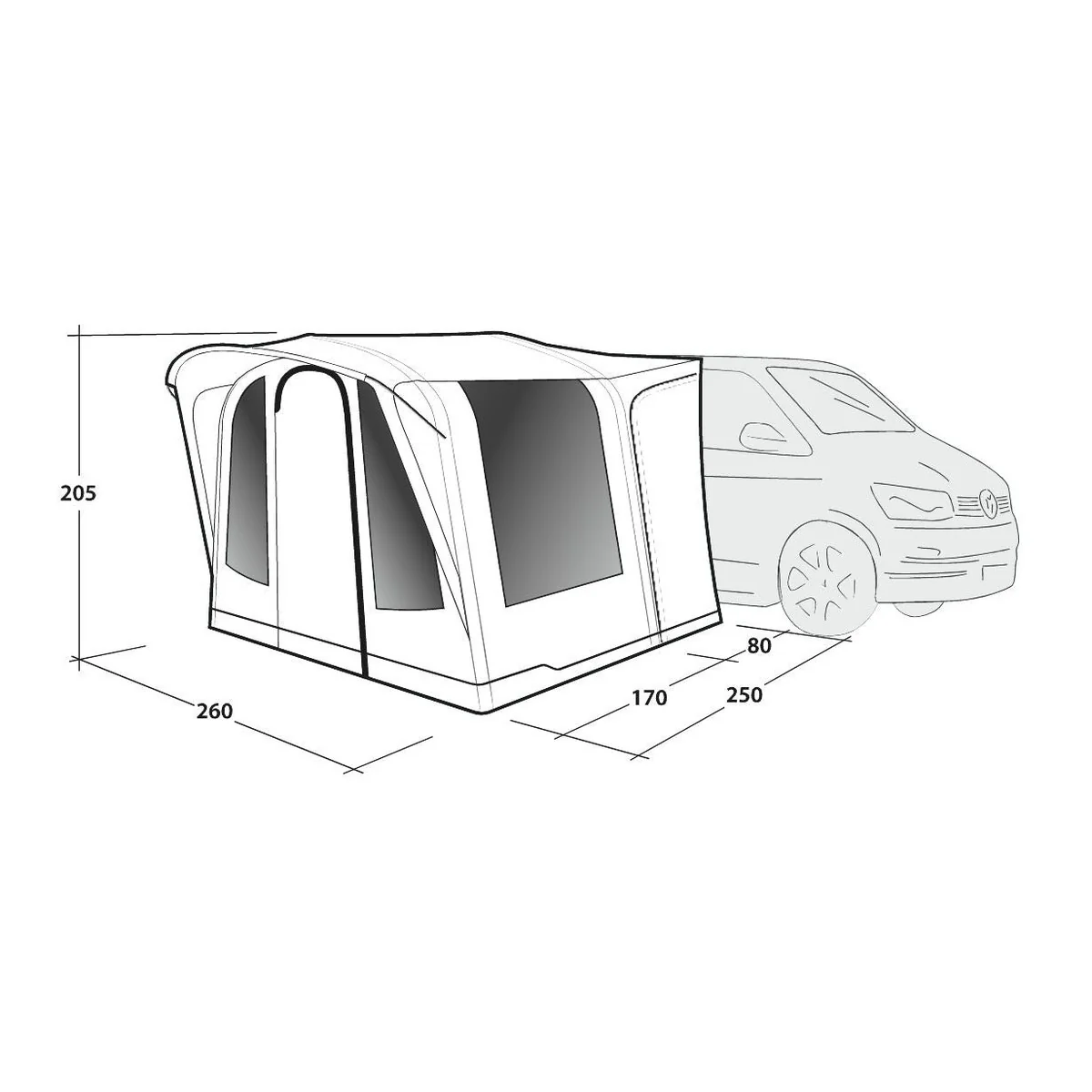 Outwell Santa Monica Driveaway Air Awning Grey - Image 6