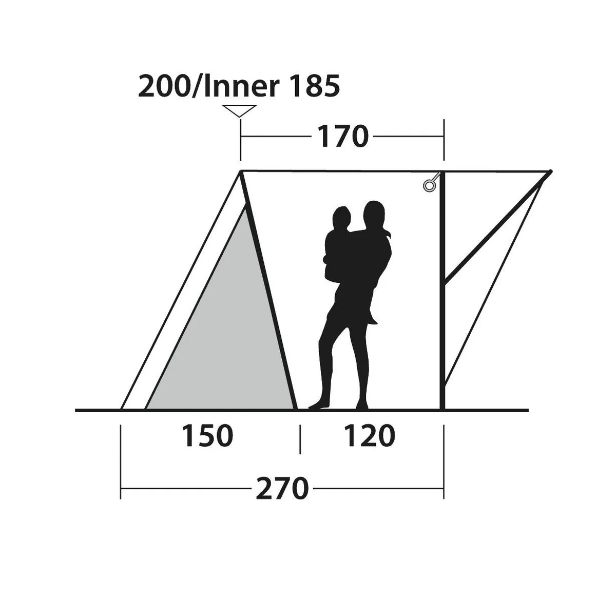 Outwell Sky 2 Pole Tent Blue 2 Person - Image 13