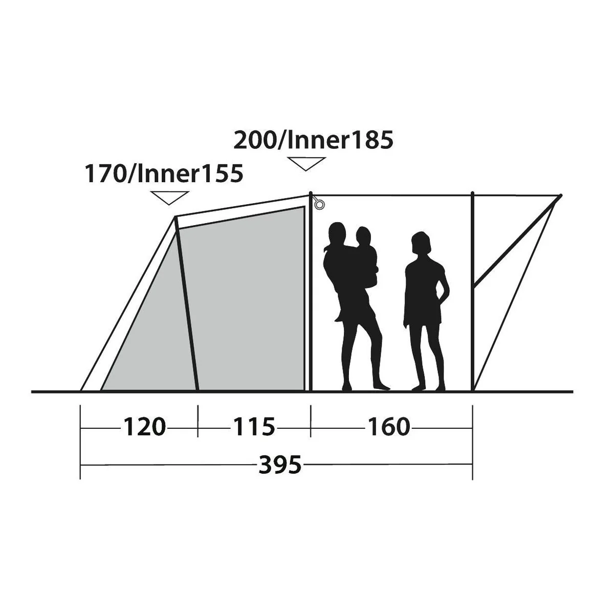 Outwell Sky 4 Pole Blue 4 Person Tent - Image 6