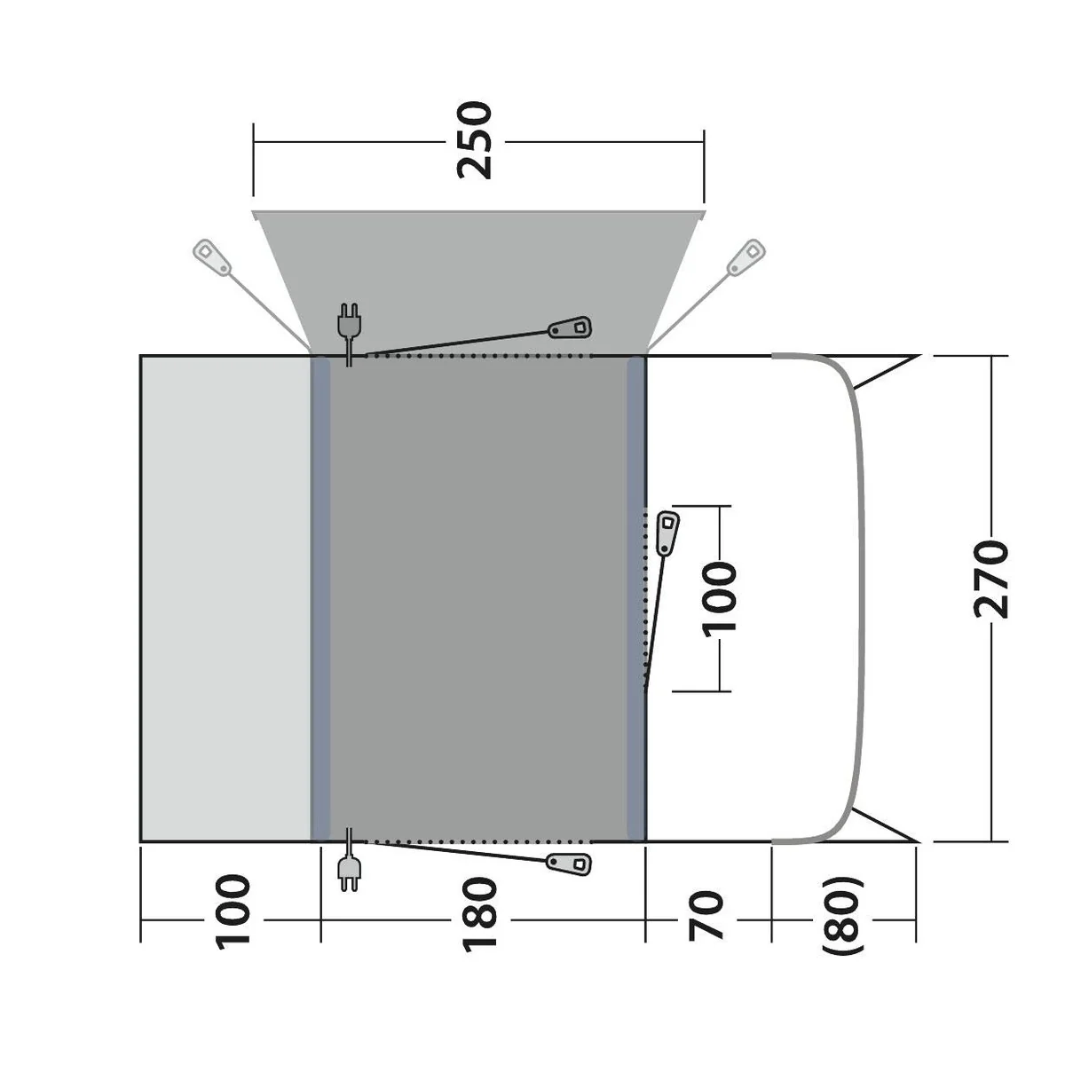 Outwell Talladega Driveaway Air Awning Grey - Image 4