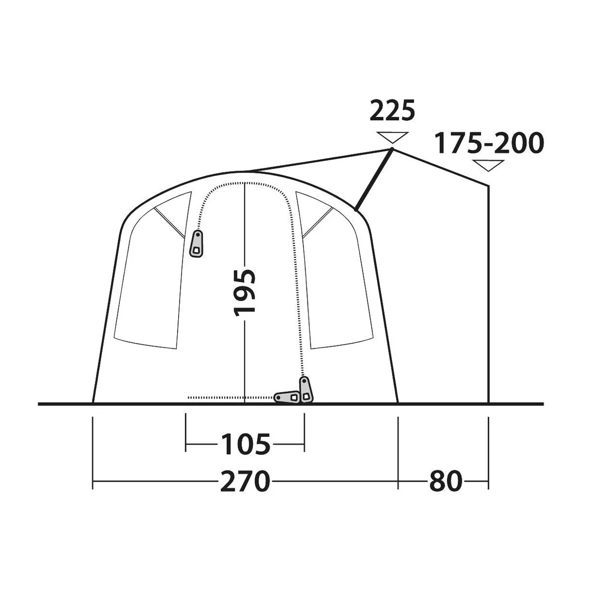 Outwell Talladega Driveaway Air Awning Grey - Image 5