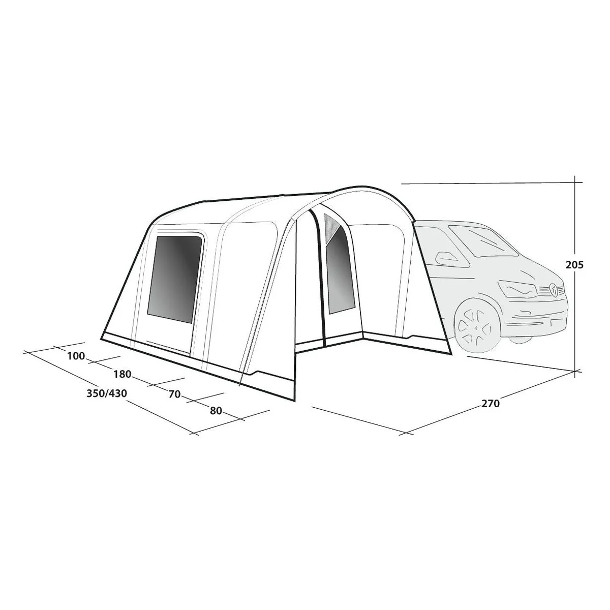 Outwell Talladega Driveaway Air Awning Grey - Image 7