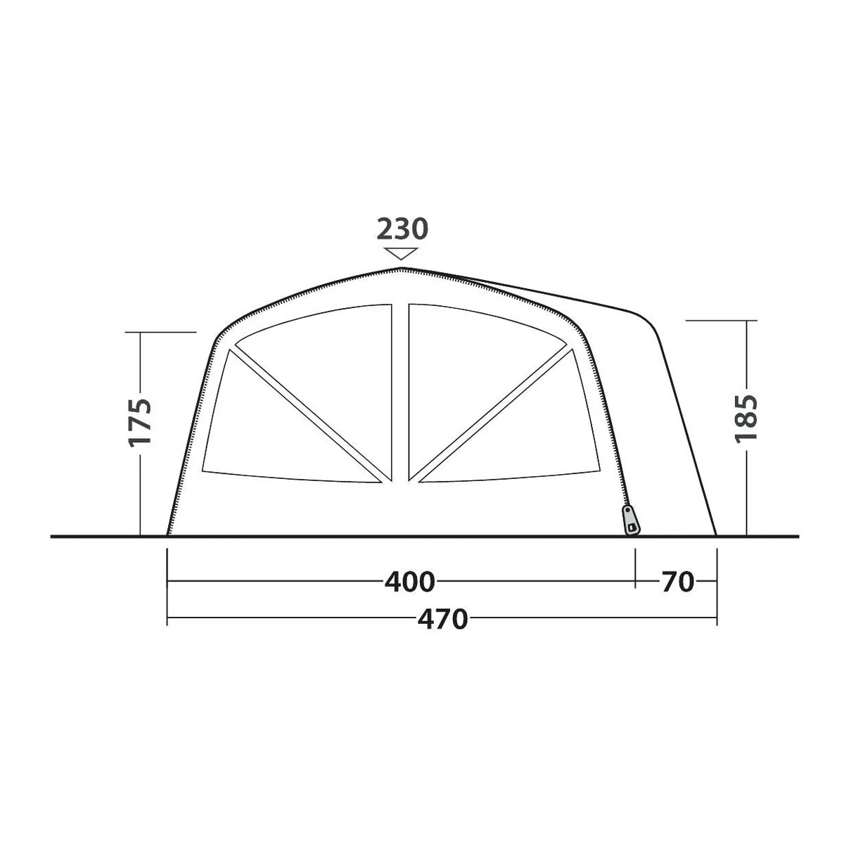 Outwell Vermont 7 Air 7 Berth Five Room Tunnel Tent - Image 18