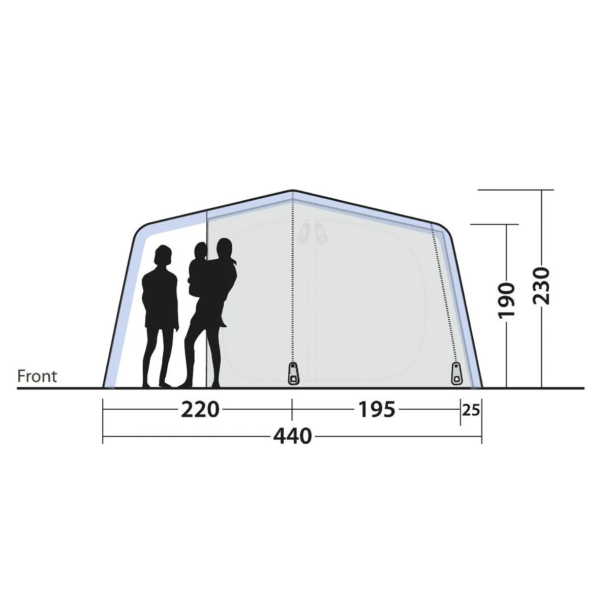 Outwell Virginia 5 Air TC 5 Berth Three Room Tunnel Tent - Image 13