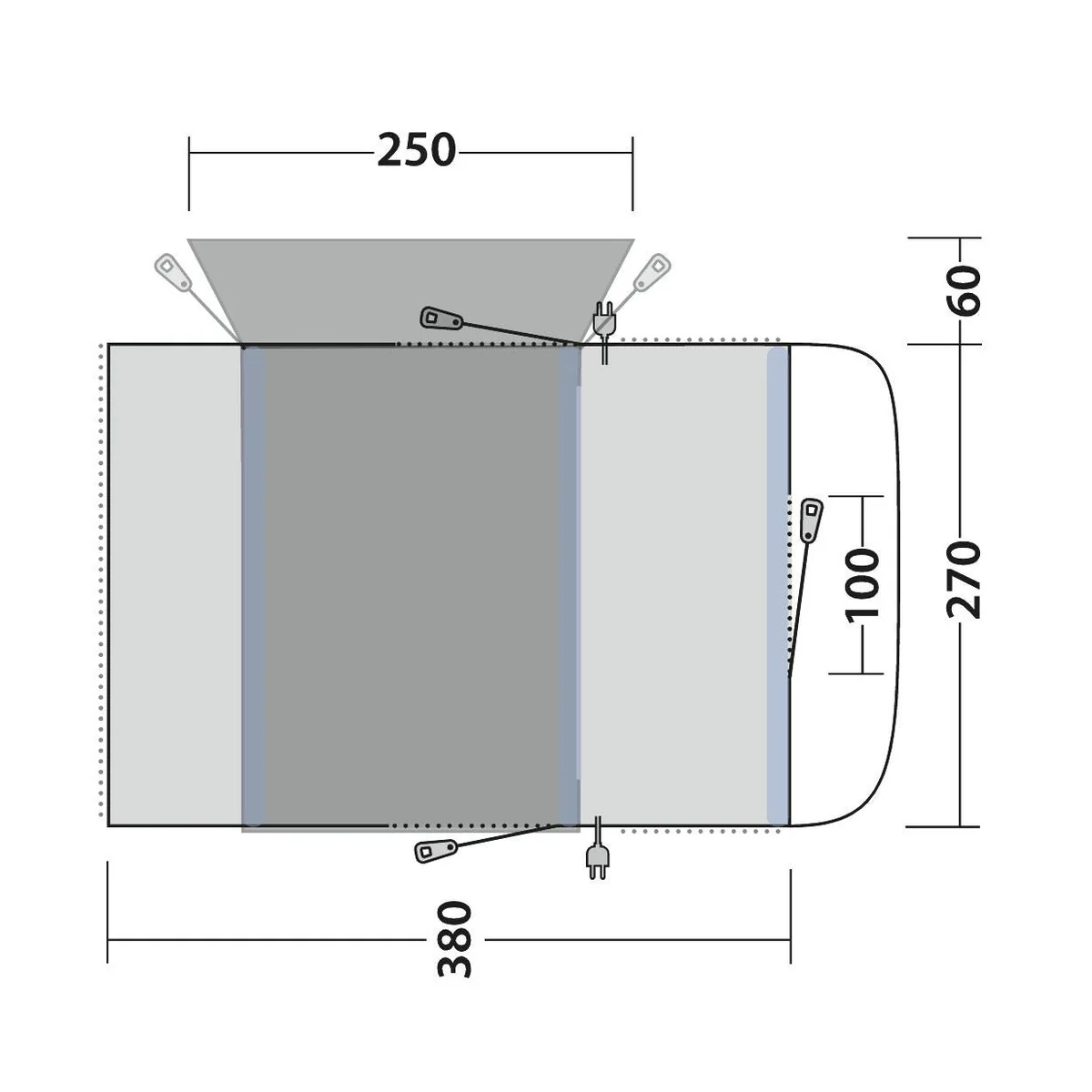 Outwell Wolfburg Air Driveaway Awning Campervan 175-200cm Low - Image 10