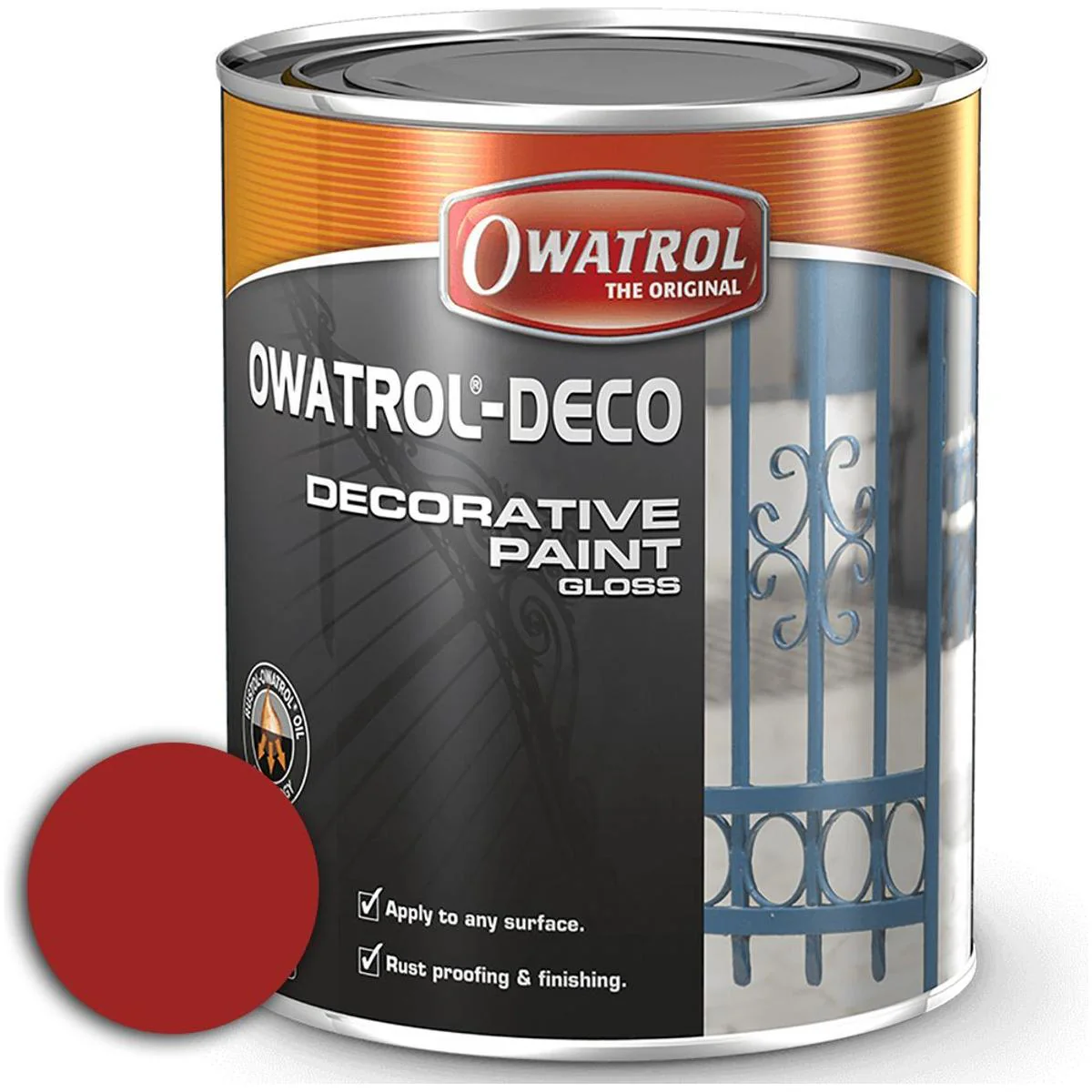 Owatrol Deco Anti Corrosive Gloss Paint (Red RAL 3001 750ml) for Metal Protecti