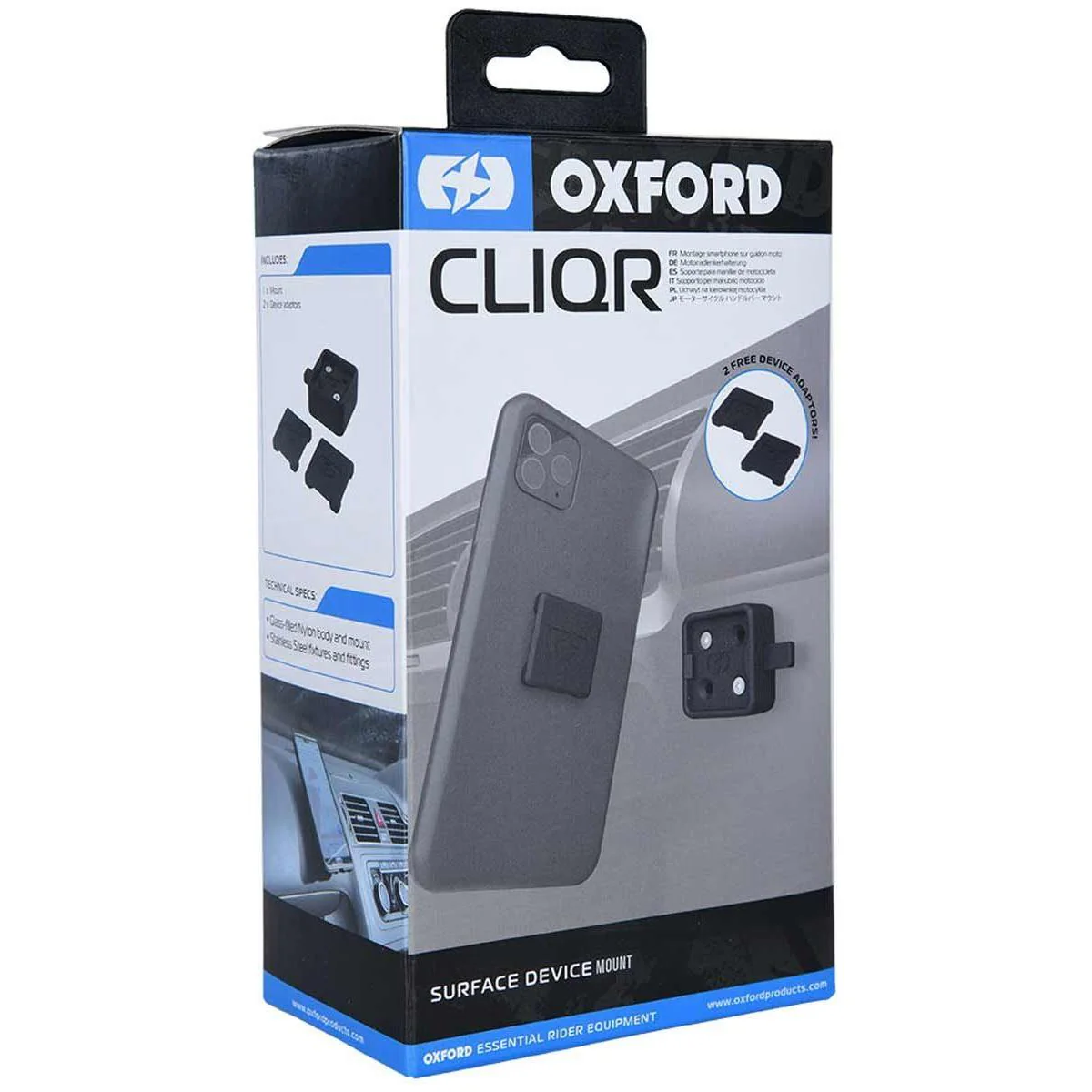 Oxford CLIQR Surface Mount: Adhesive & Removable for Smartphones