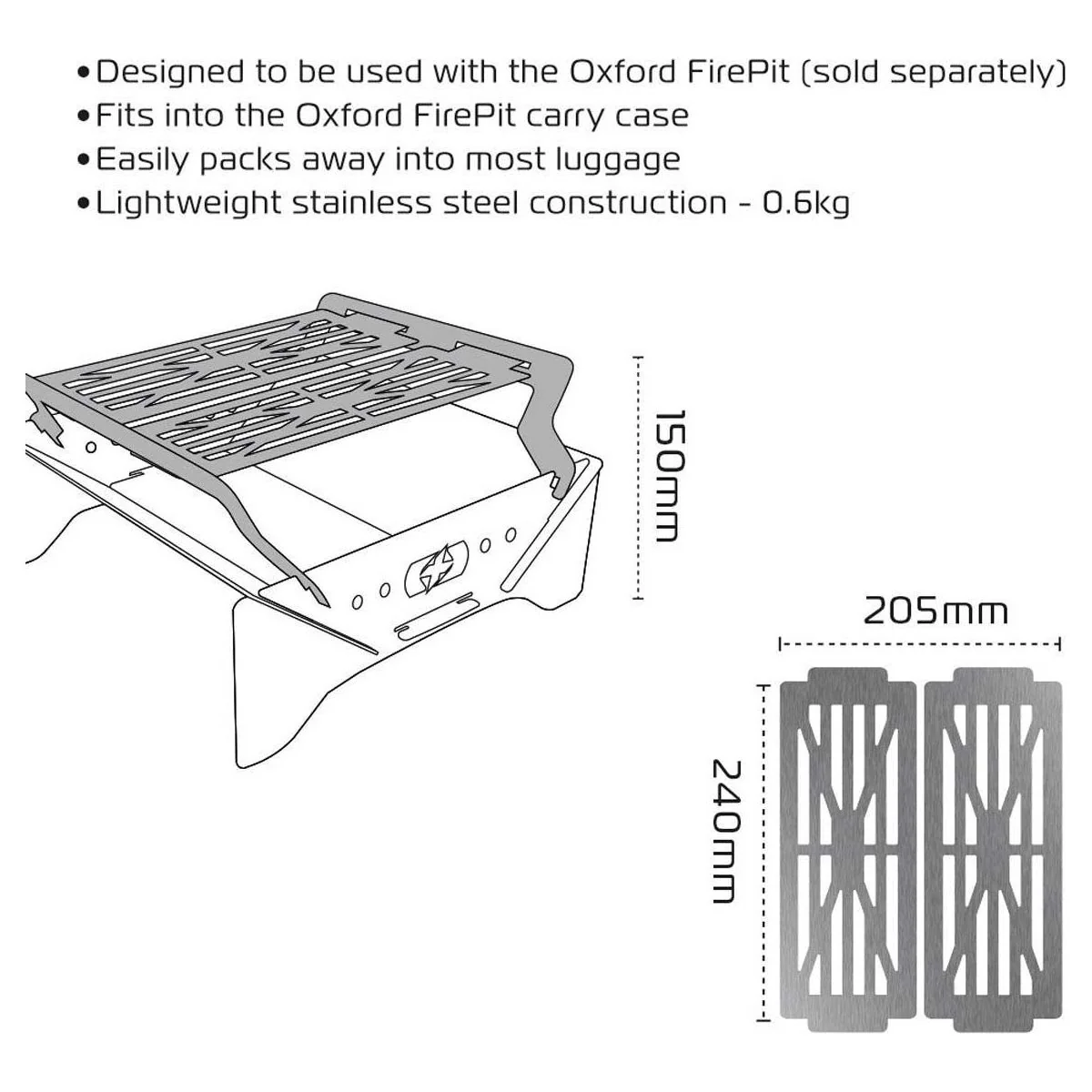 Oxford Grill for Firepit: Stainless Steel Cooking Grate for Outdoor Fire Pit - Image 5