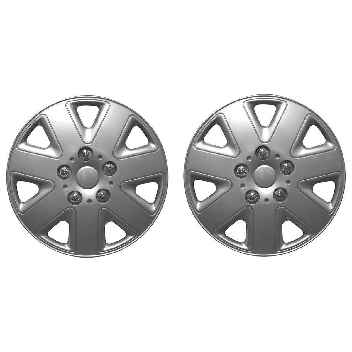 Pair Of Silver 14" Universal Caravan Wheel Trims Hub Caps - Image 3