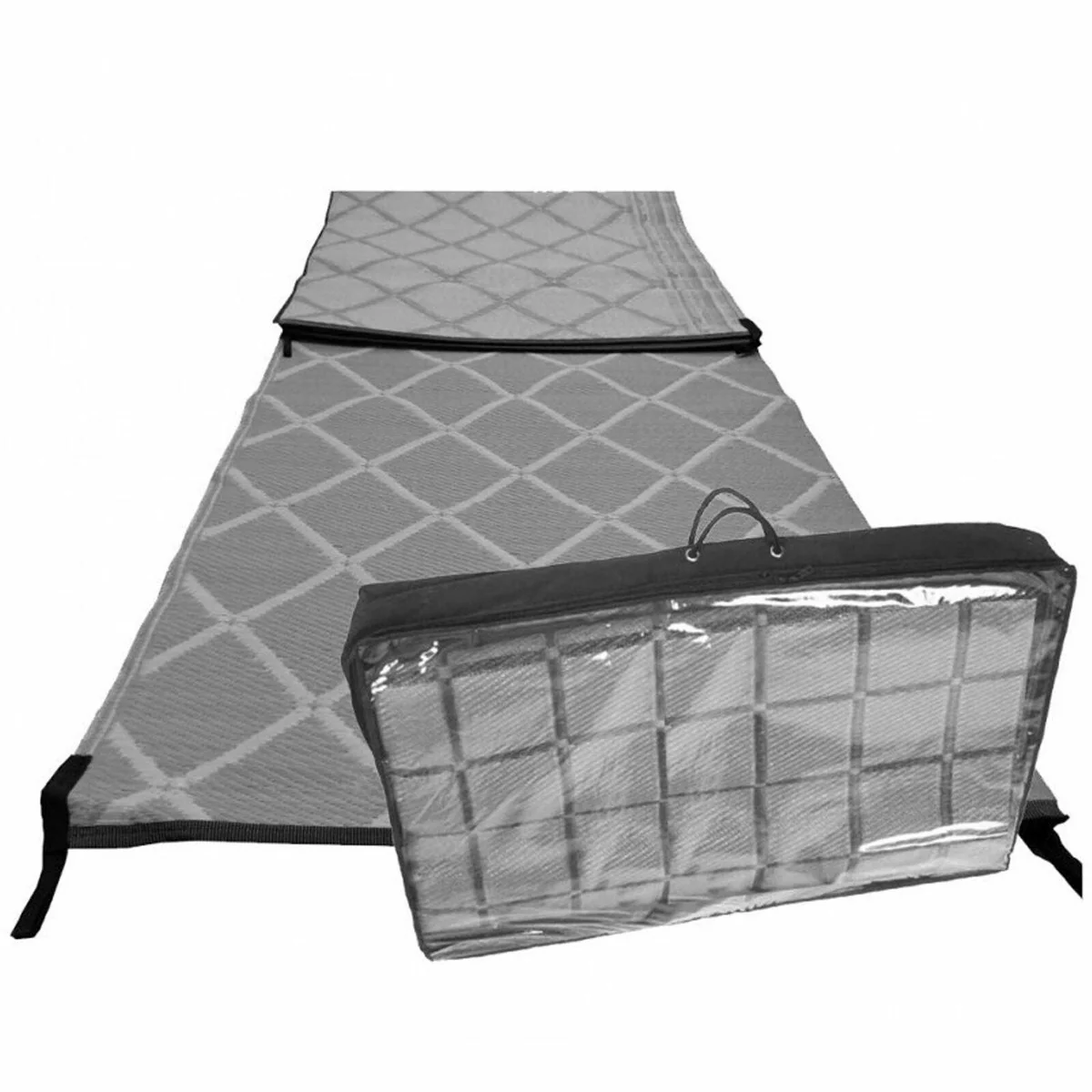 Paradise 2.5 X 7.5M Luxury Awning Carpet Moroccan Style Ground Sheet Grey - Image 3